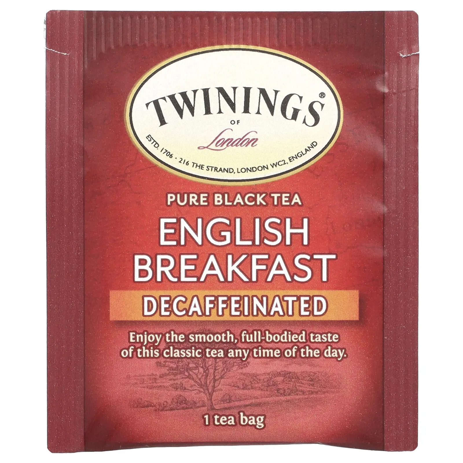 Twinings, 100% чистый черный чай, английский завтрак, без кофеина, 25 чайных пакетиков, 50 г (1,76 унции)