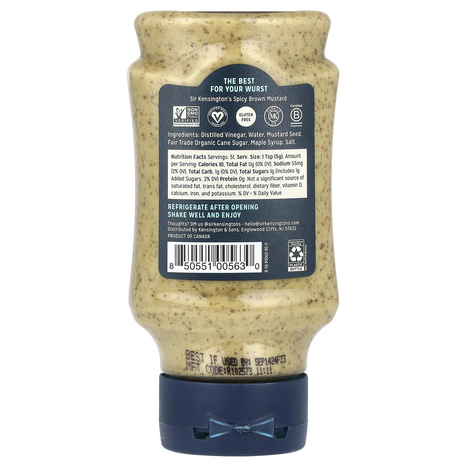 Sir Kensington's, Острая коричневая горчица, 9 унций (255 г)