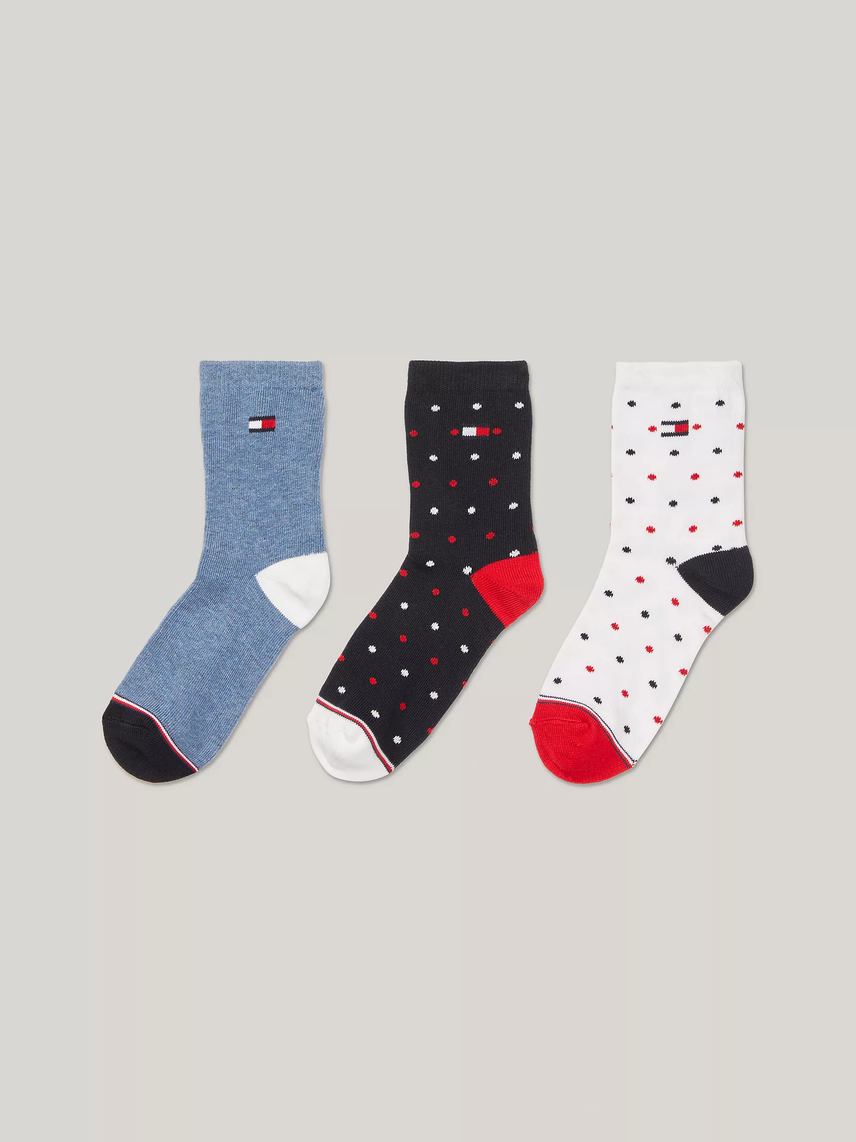 Носки для девочек Tommy Hilfiger, Набор из 3 пар классических носков с принтом