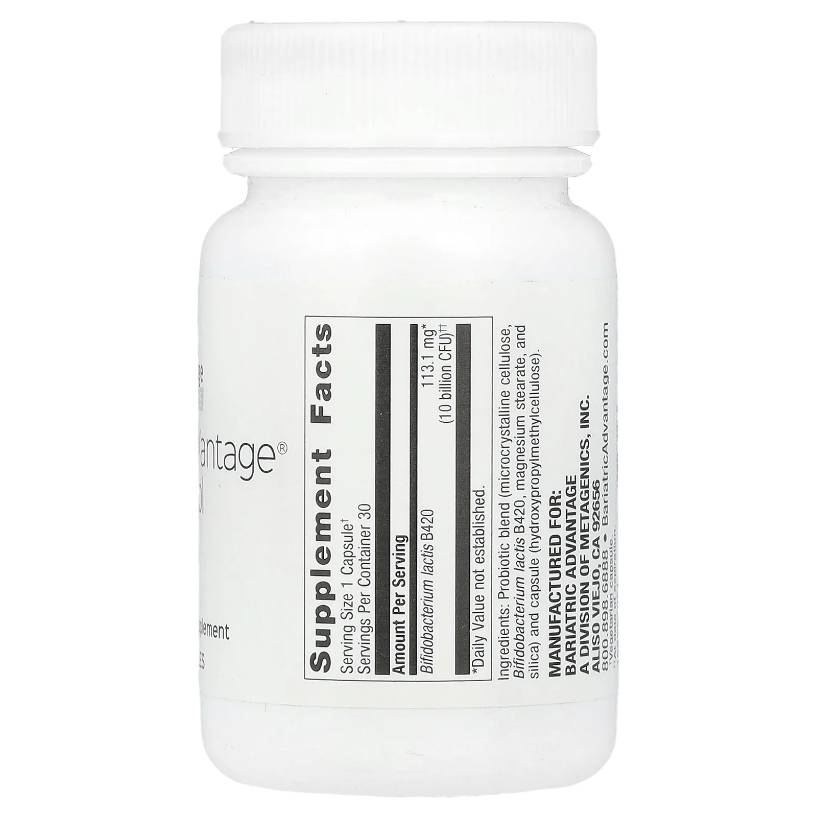 Bariatric Advantage, Innovations, контрольный пробиотик FloraVantage, 30 капсул