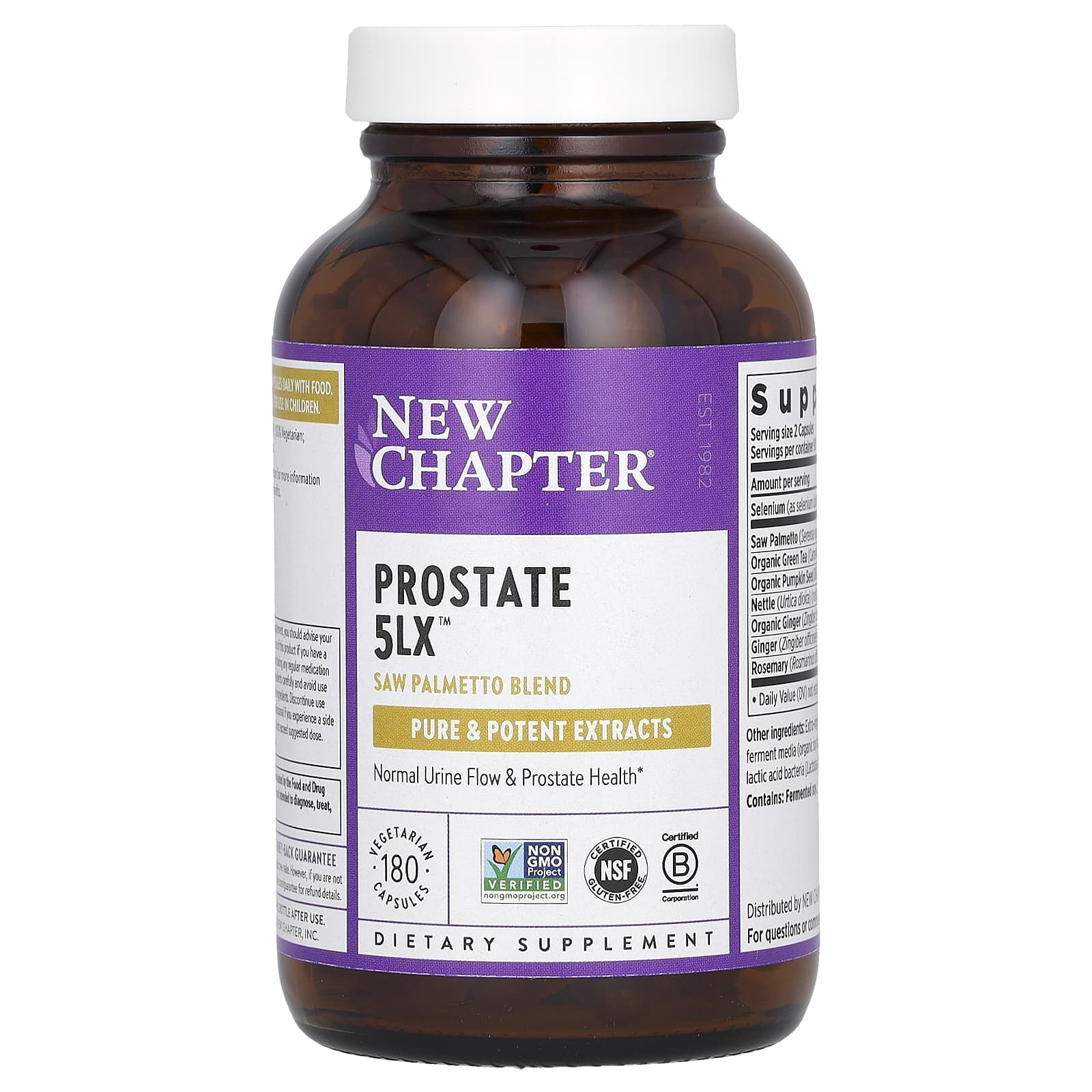 New Chapter, Prostate 5LX, 180 вегетарианских капсул