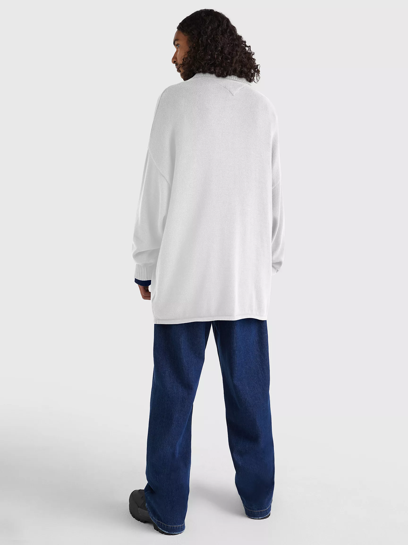 Мужской свитер Tommy Hilfiger, Вязаное поло с длинными рукавами в стиле Skater