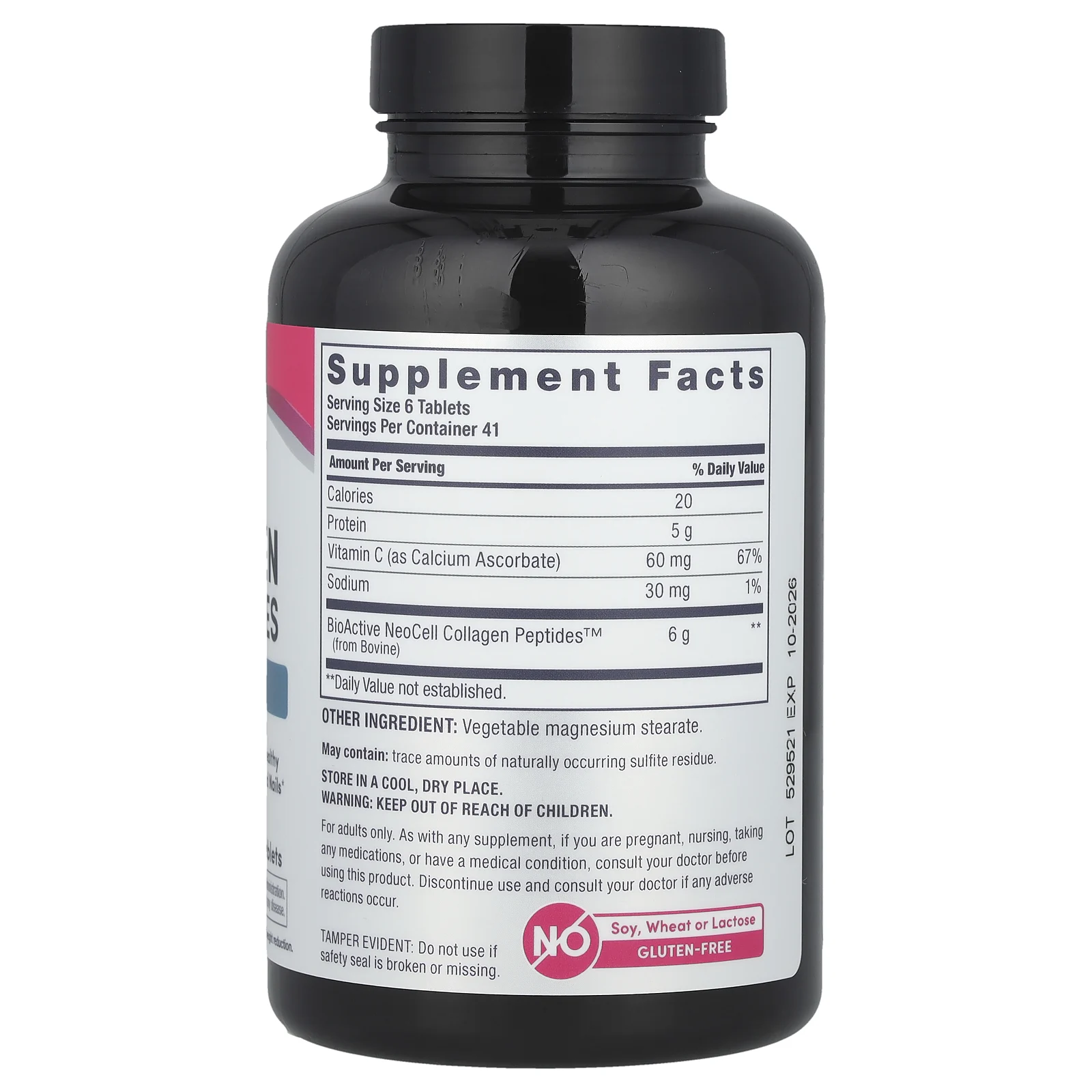 NeoCell, Коллагеновые пептиды + витамин C, 250 таблеток