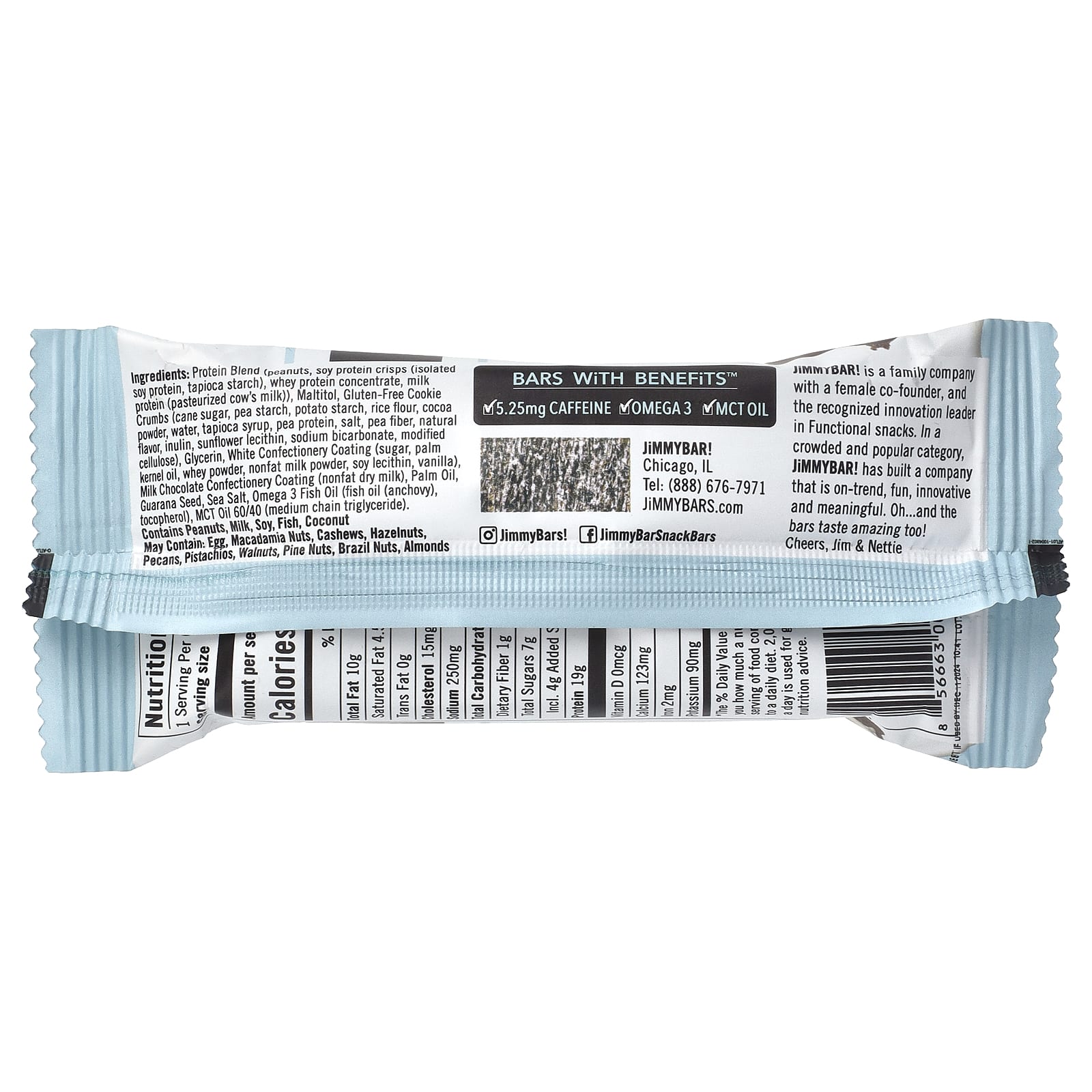 JiMMY!, Bars With Benefits, батончики с печеньем и кремом, 12 протеиновых батончиков по 58 г (2,05 унции)