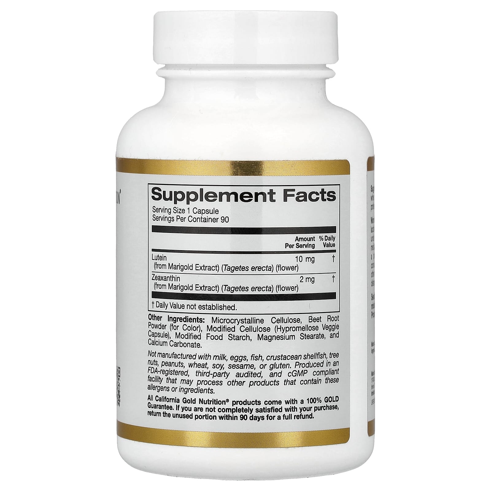 California Gold Nutrition, лютеин, 90 вегетарианских капсул