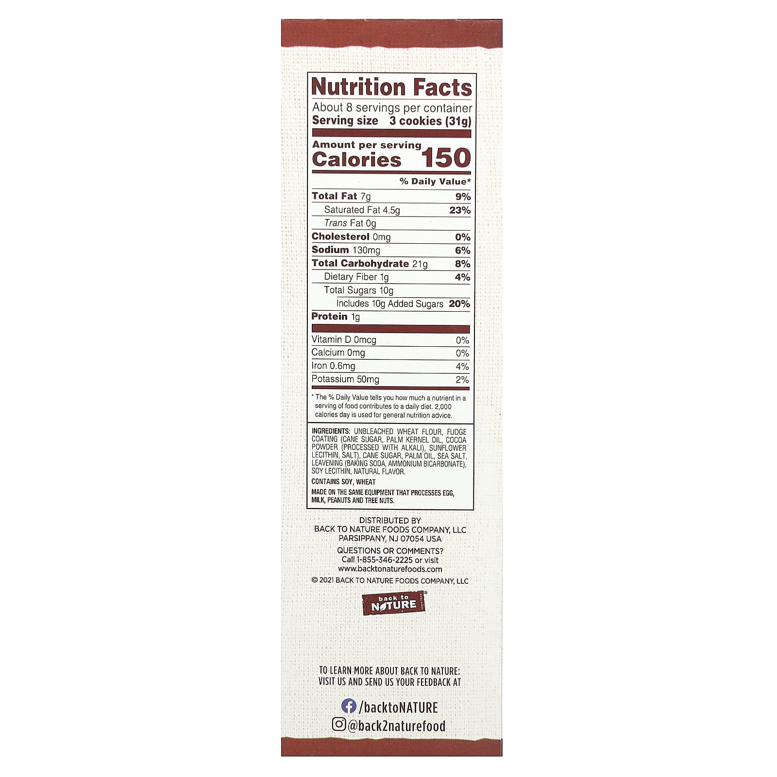 Back to Nature, Полосатое печенье с помадкой, 240 г (8,5 унции)