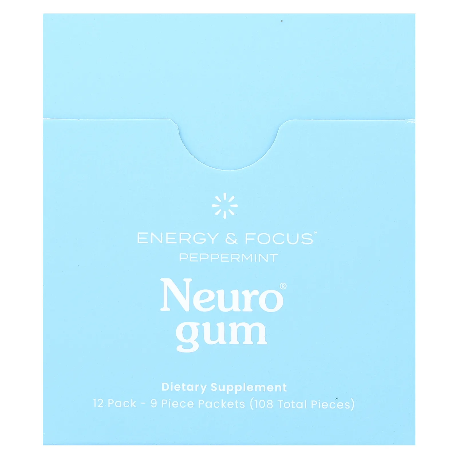 NeuroGum, Energy & Focus, перечная мята, 12 пакетиков по 9 шт.
