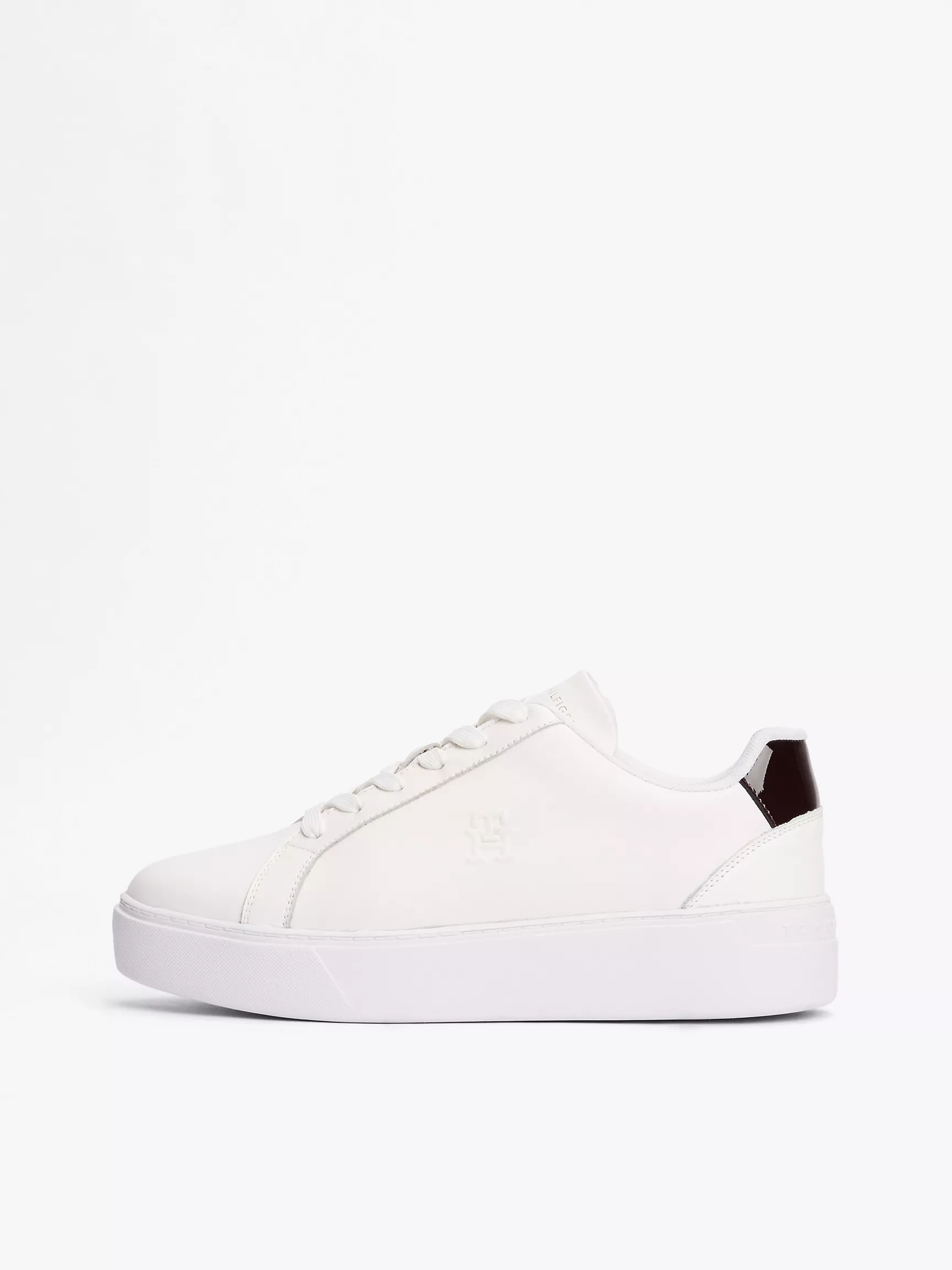 Женские кроссовки Tommy Hilfiger, Кожаные кеды на платформе с монограммным узором