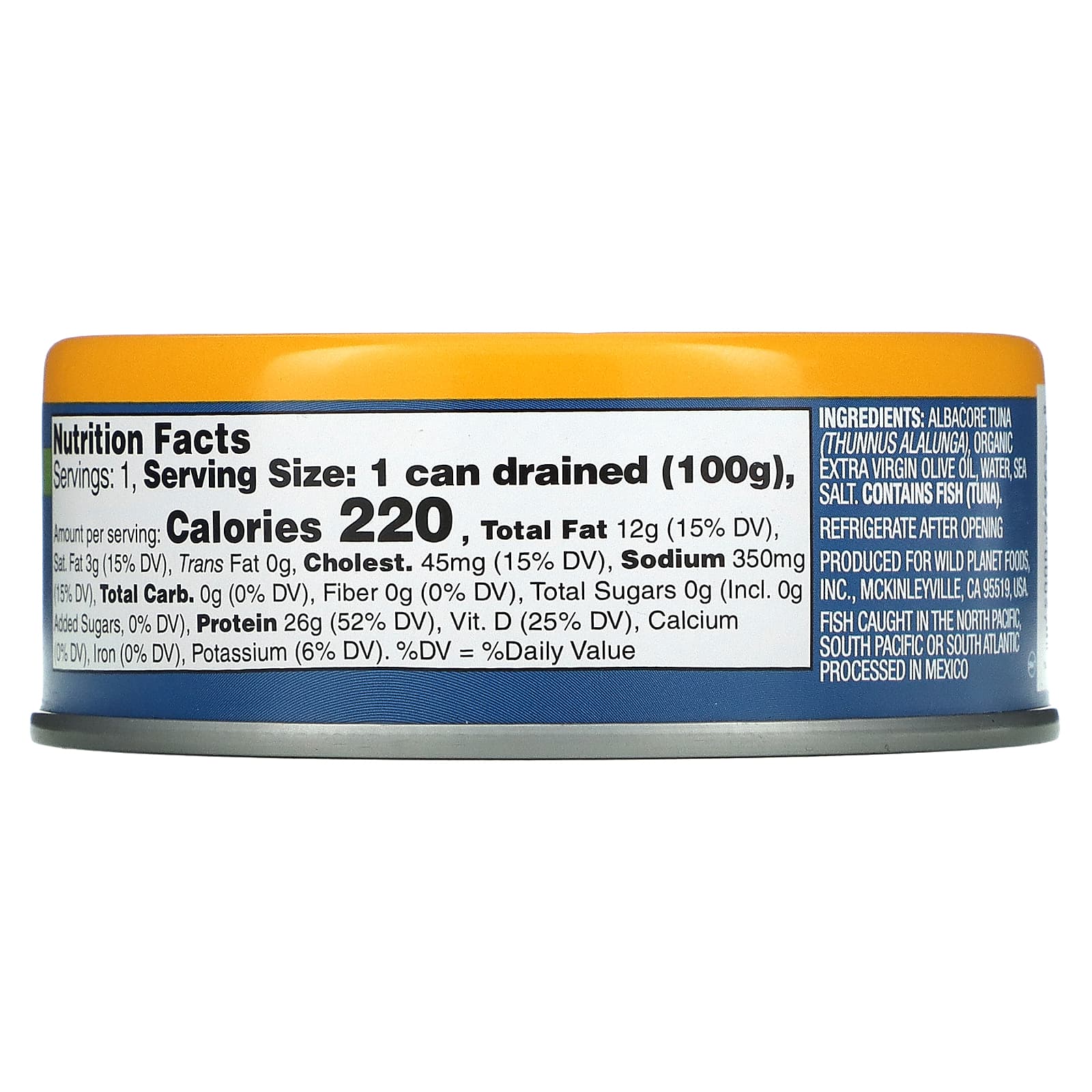 Wild Planet, Дикий тунец альбакор в оливковом масле первого холодного отжима,  142 г