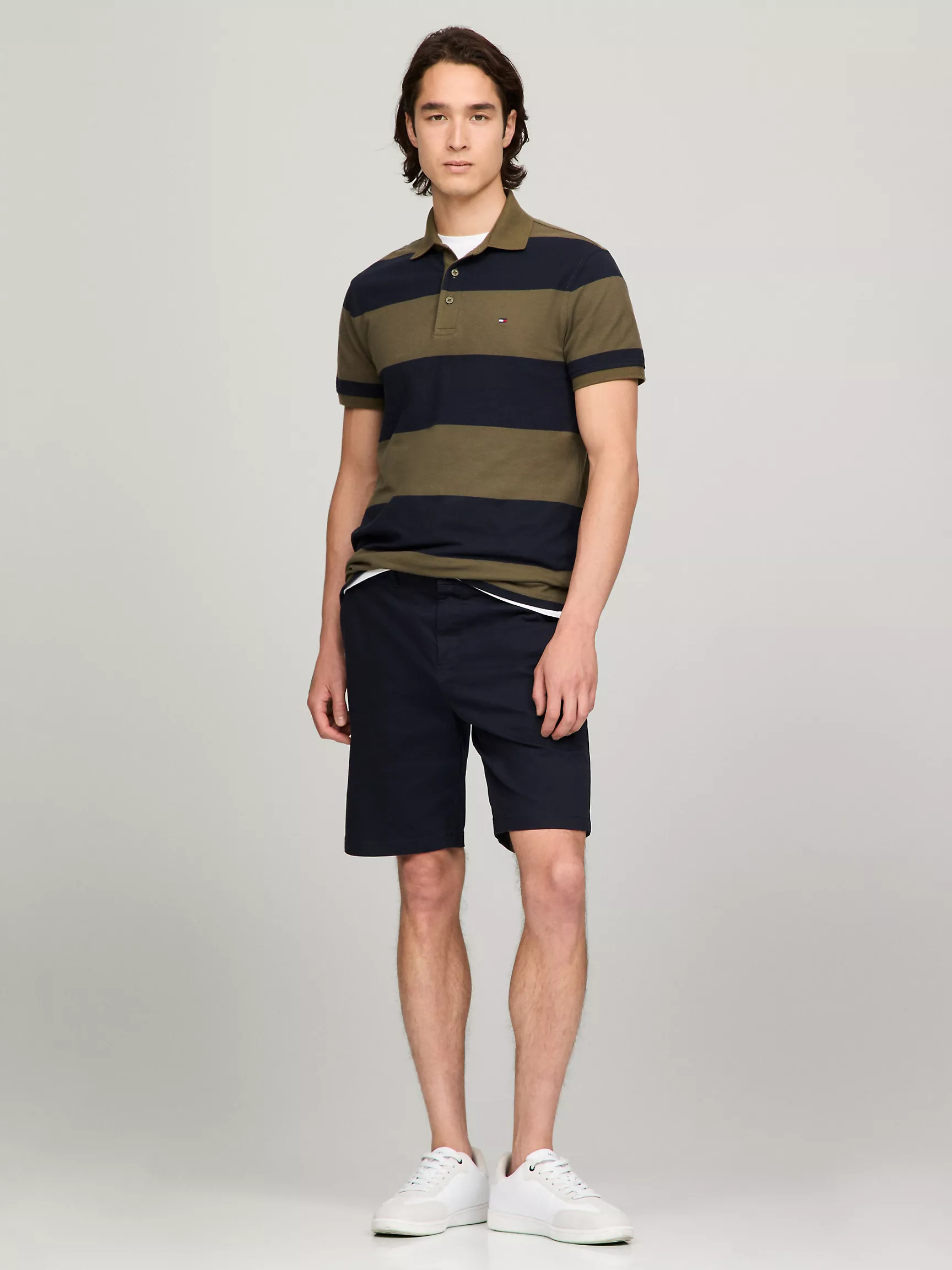 Мужское поло Tommy Hilfiger, Приталенное поло в регбийную полоску