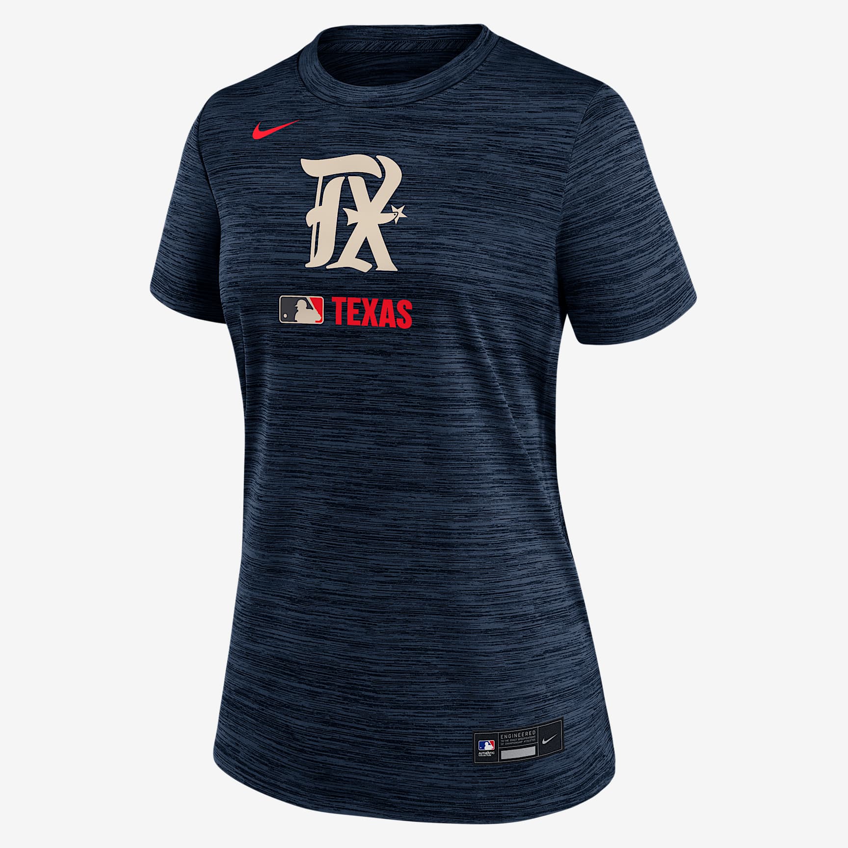Texas Rangers Authentic Collection City Connect Velocity Women's Nike Dri-FIT MLB T-Shirt