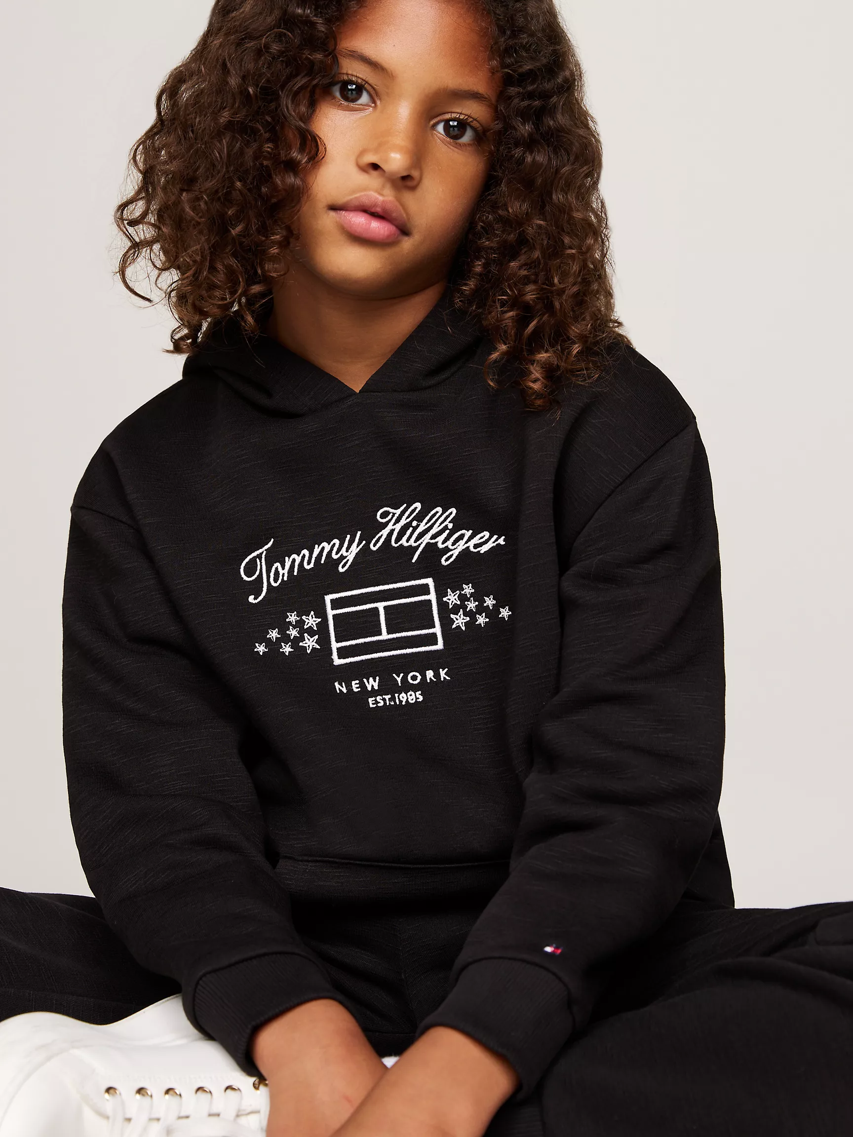 Худи для девочек Tommy Hilfiger, Детское худи с логотипом звезды и флага