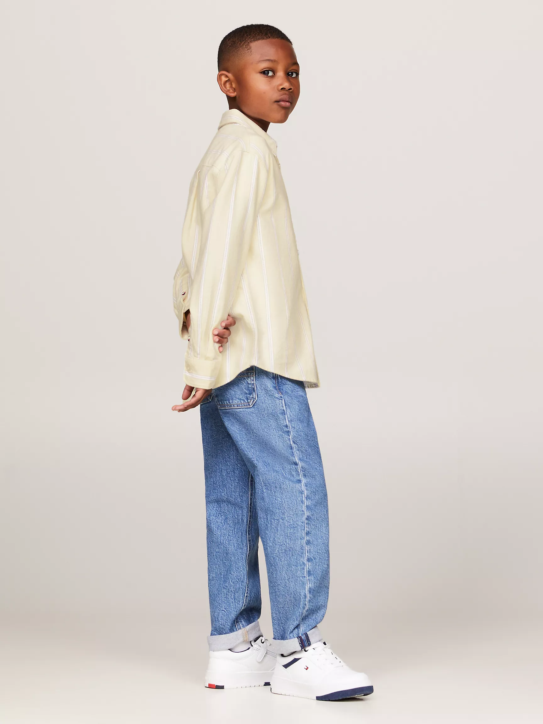 Рубашка для мальчика Tommy Hilfiger, Детская рубашка с длинным рукавом в полоску