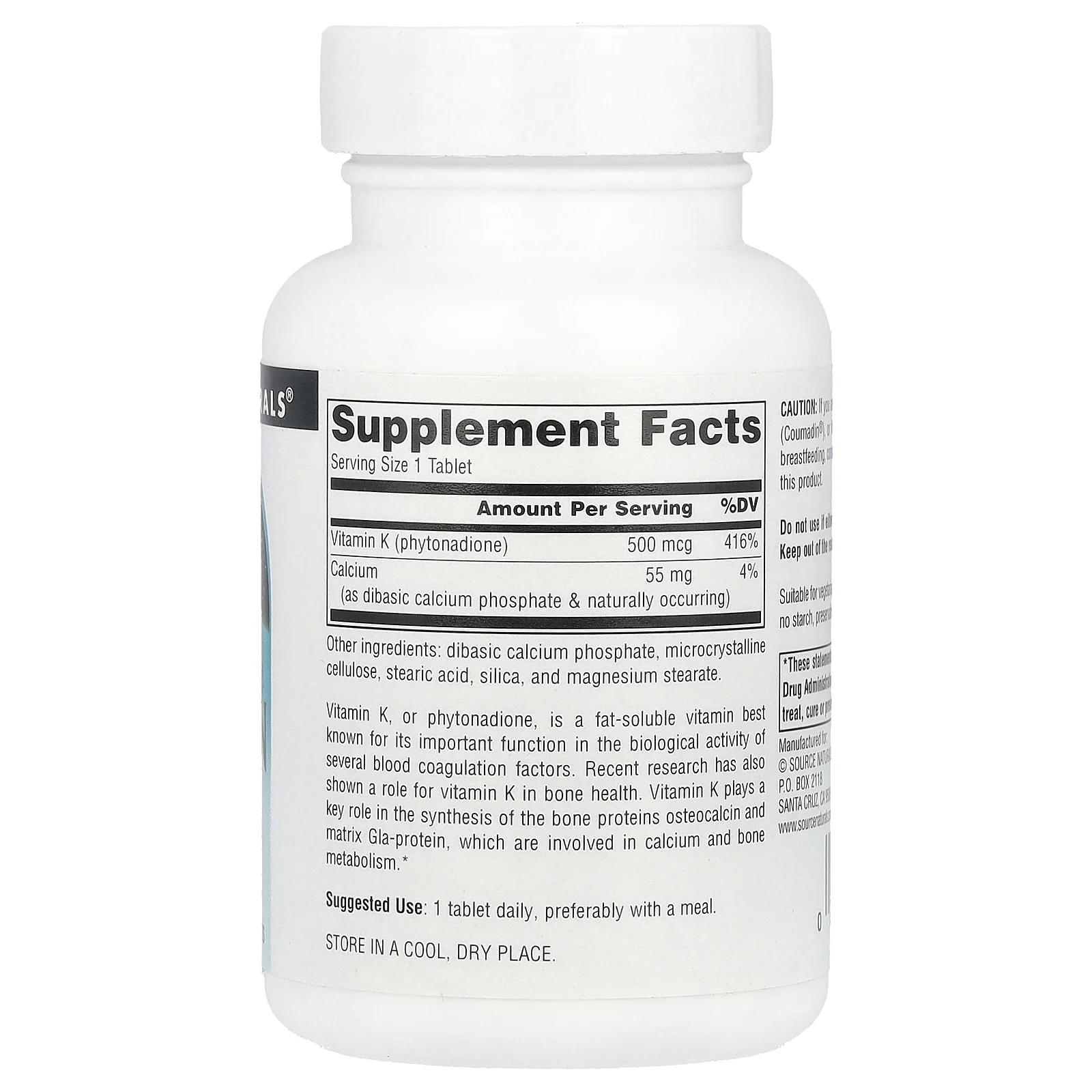 Source Naturals, Витамин К, 500 мкг, 200 таблеток