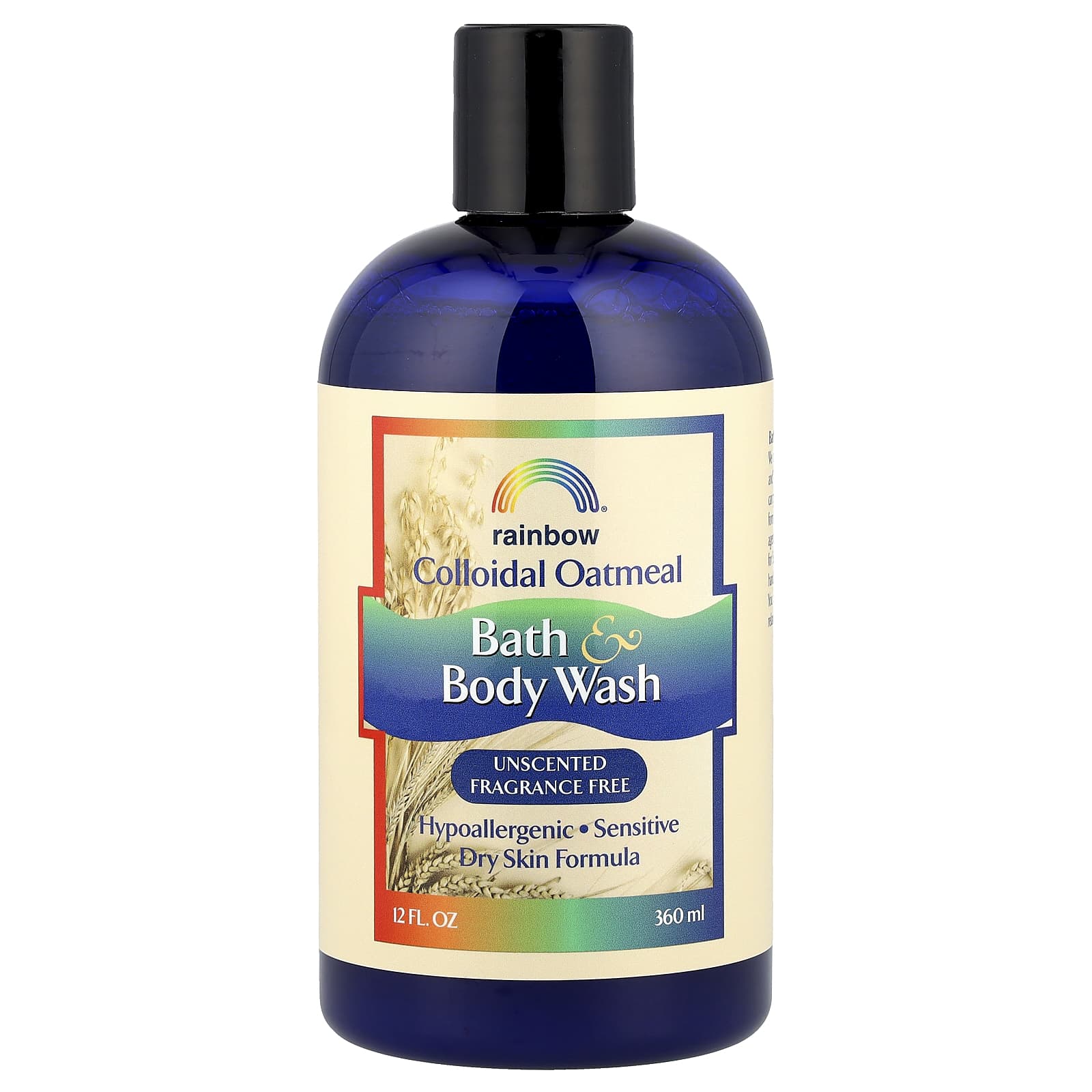 Rainbow Research, Коллоидная овсянка, гель для душа и душа, без запаха, 360 мл (12 жидк. Унций)