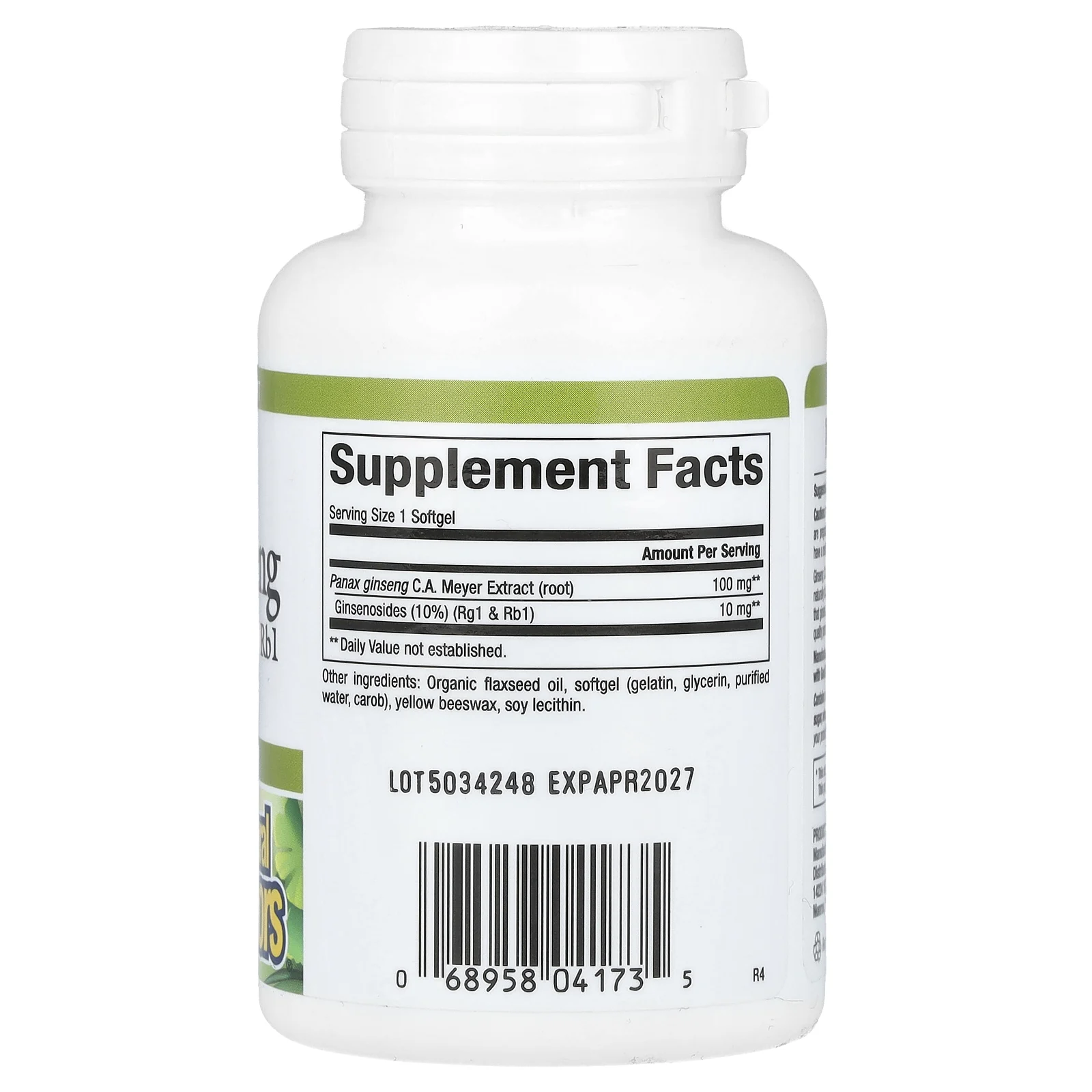 Natural Factors, женьшень обыкновенный (Panax ginseng), 60 мягких таблеток