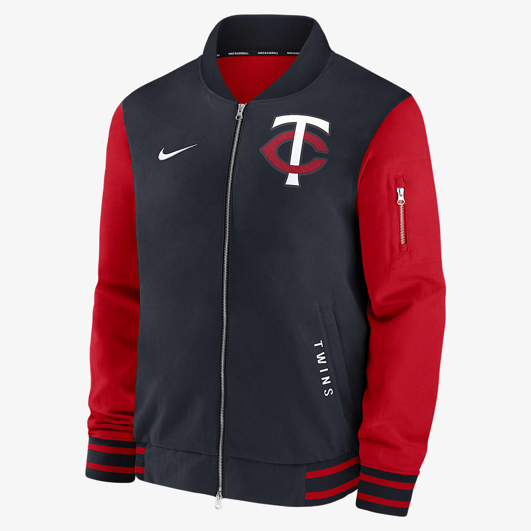 Minnesota Twins Authentic Collection Dugout Men's Nike MLB Full-Zip Bomber Jacket