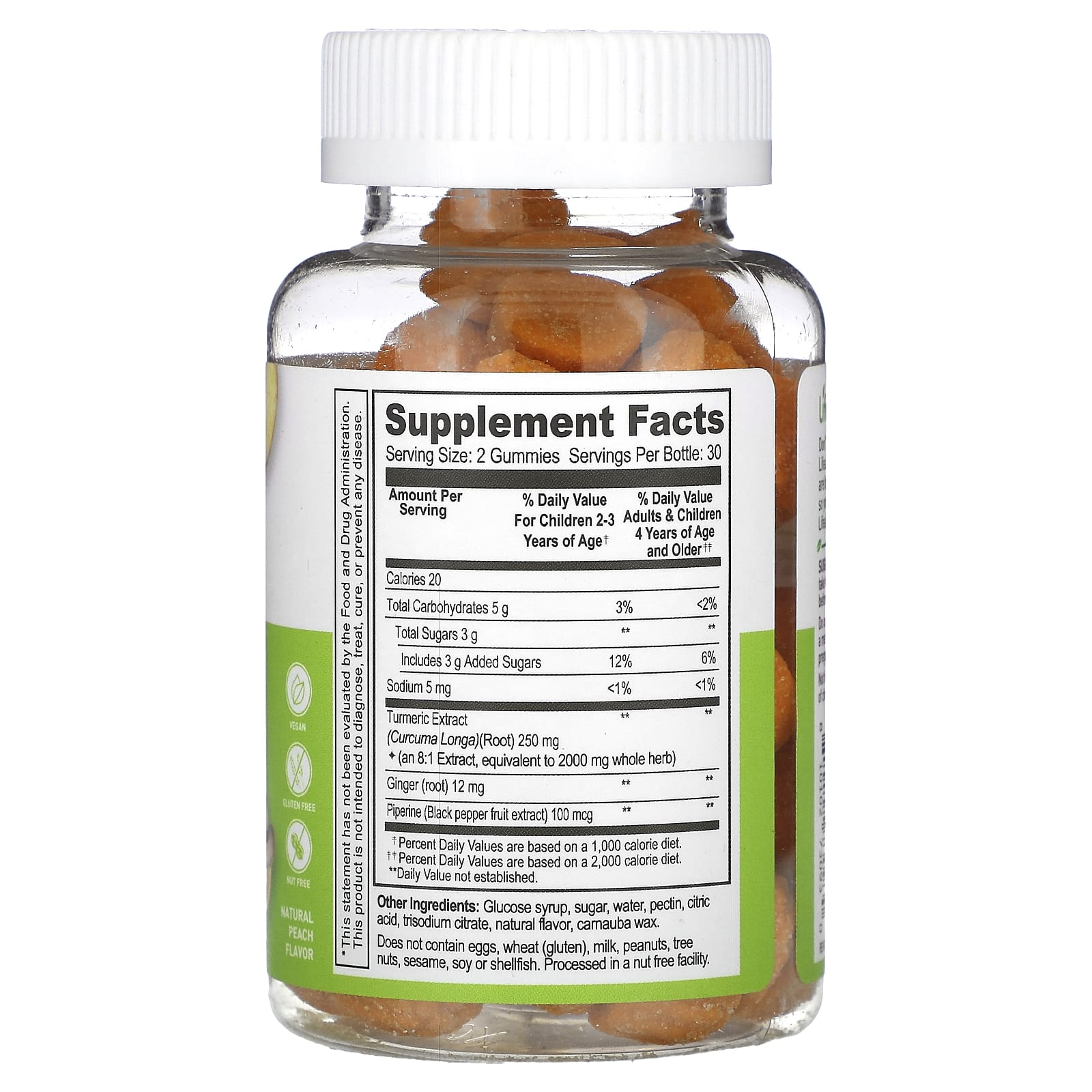 Lifeable, детские жевательные таблетки с куркумином, со вкусом натурального персика, 2000 мг, 60 жевательных таблеток (1000 мг в 1 жевательной таблетке)