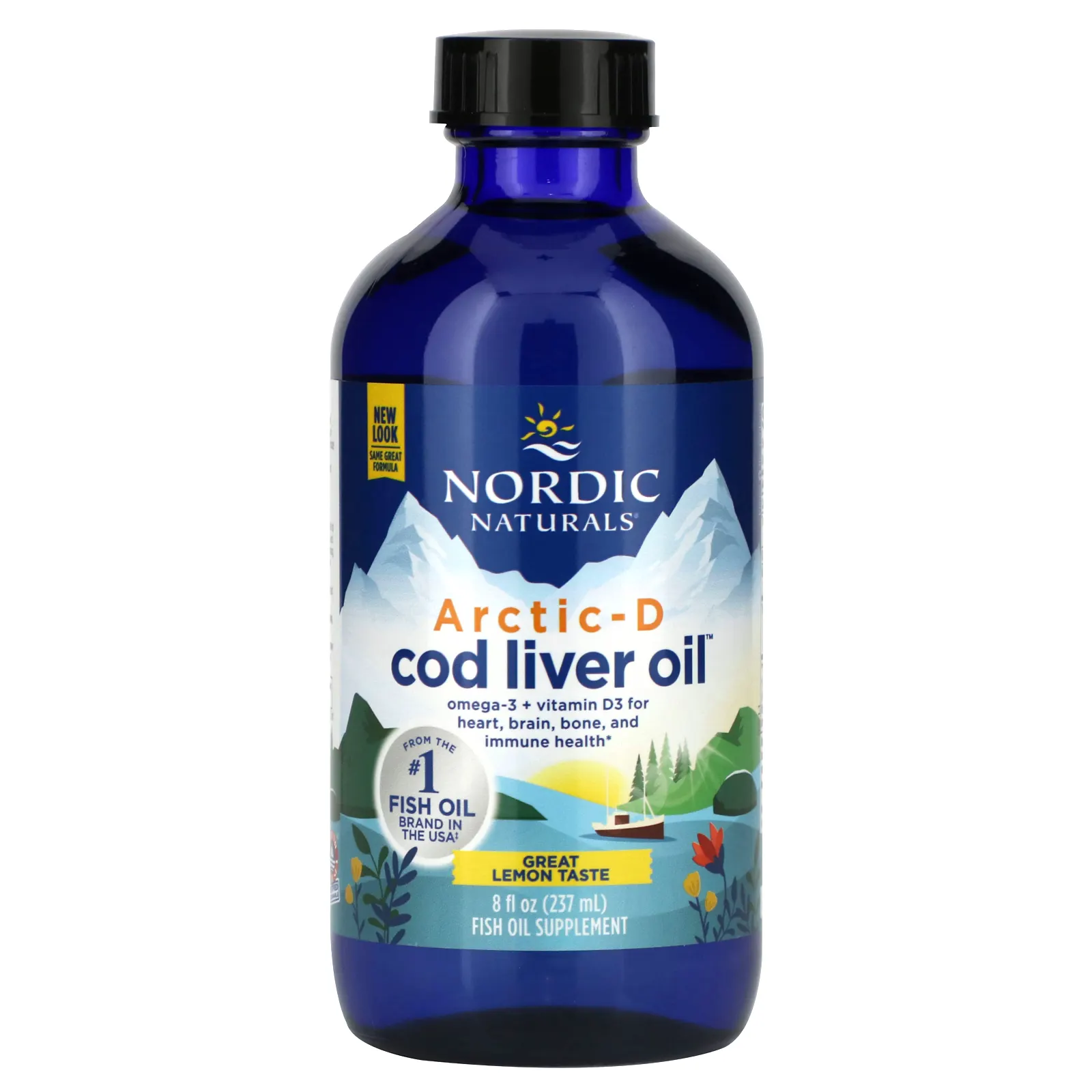 Nordic Naturals, Arctic-D Cod Liver Oil, масло печени арктической трески, со вкусом лимона, 237 мл (8 жидк. унций)