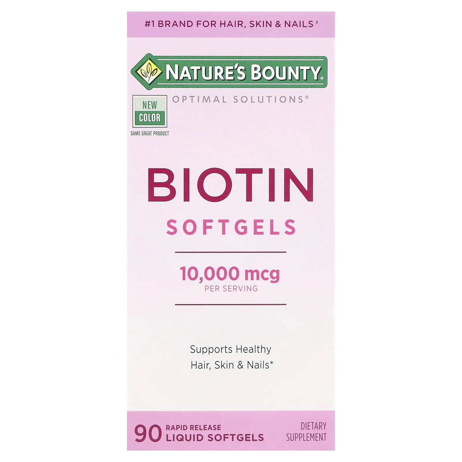 Nature's Bounty, Optimal Solutions®, биотиновые капсулы, 10 000 мкг, 90 жидких капсул с быстрым высвобождением