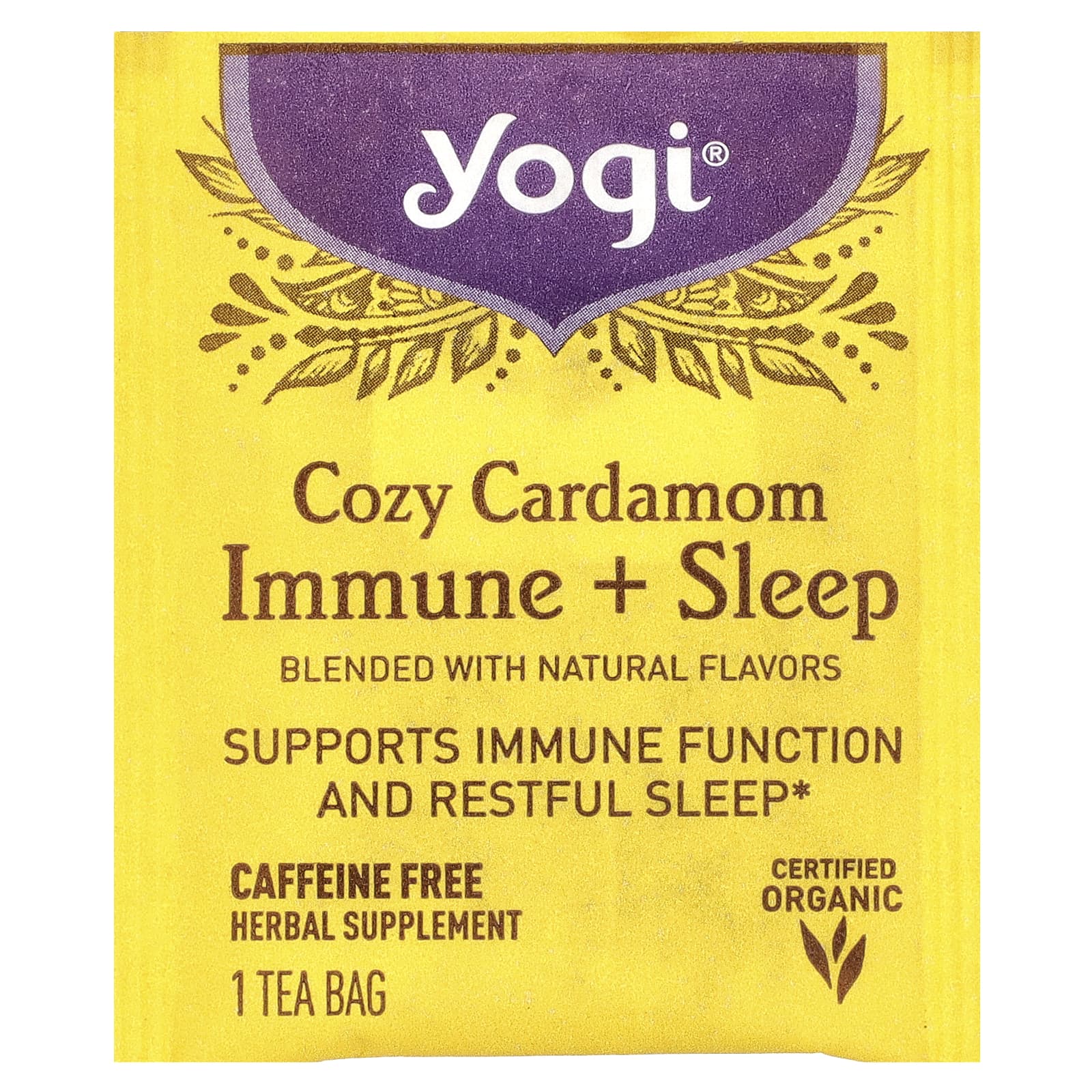 Yogi Tea, Immune + Sleep, кардамон, без кофеина, 16 чайных пакетиков, 32 г (1,12 унции)