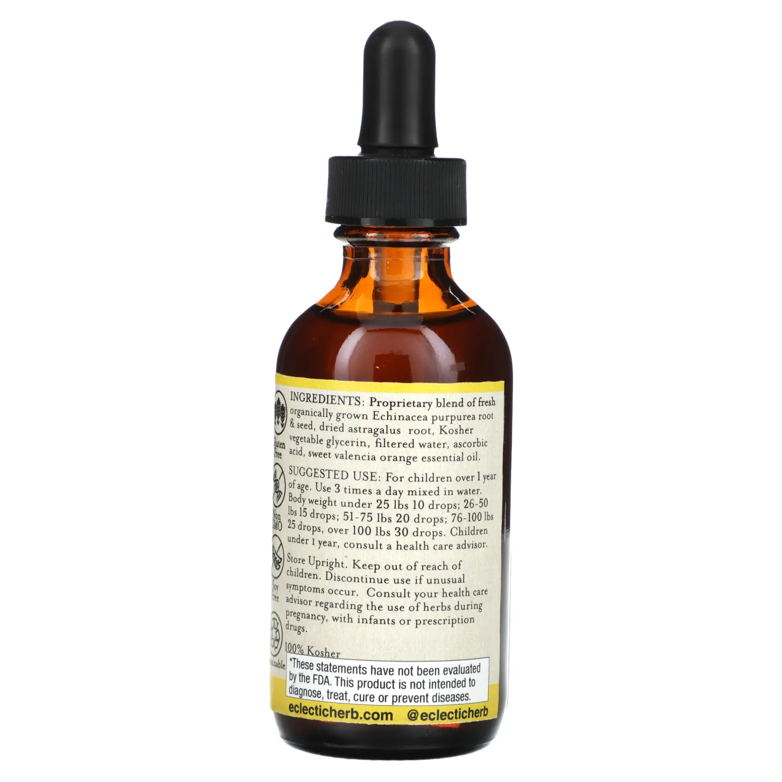 Eclectic Herb, Kid Herbs, эхинацея, астрагал, апельсин, 60 мл (2 жидк. Унции)