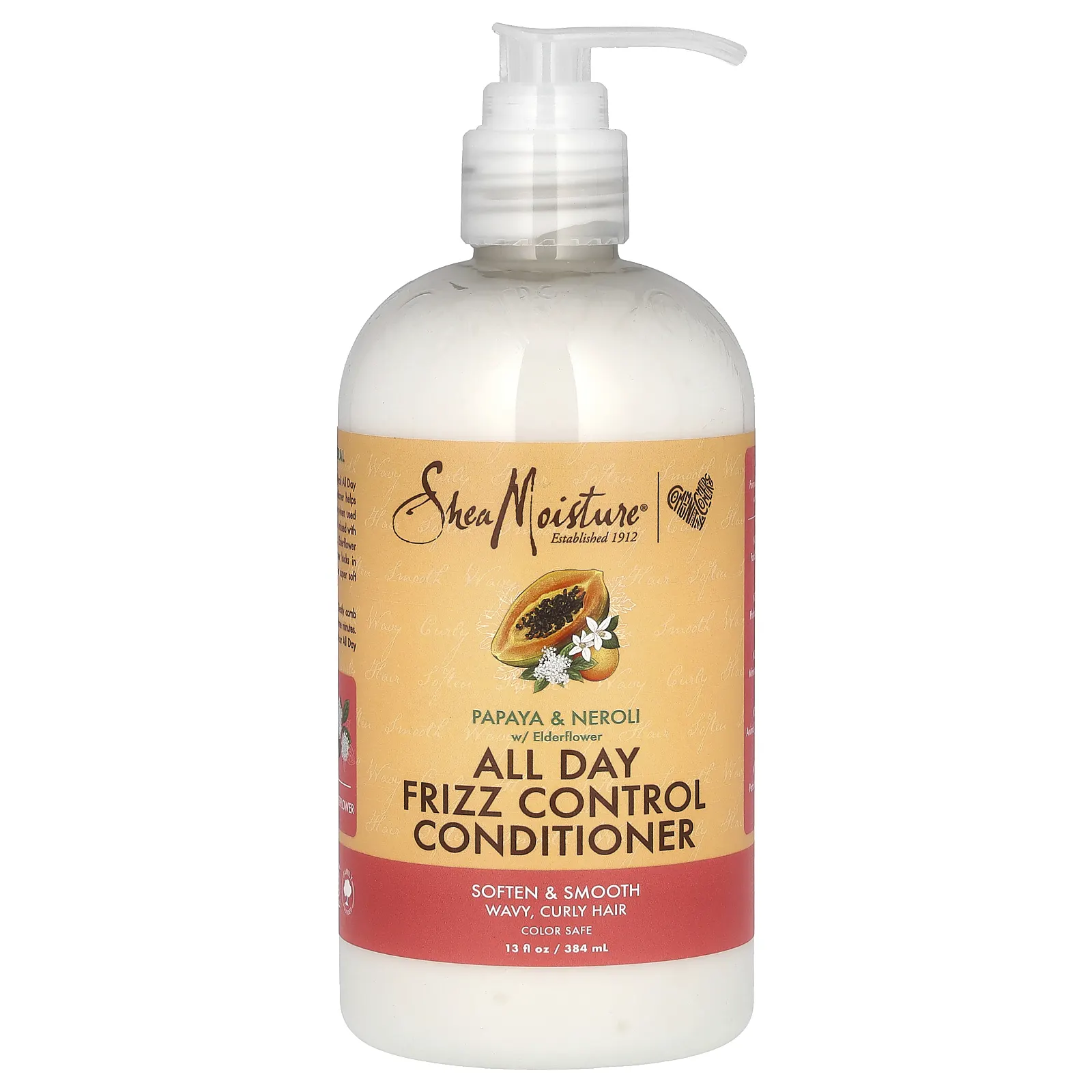 SheaMoisture, кондиционер против пушения волос в течение всего дня, папайя, нероли и цветки бузины, 384 мл (13 жидк. унций)