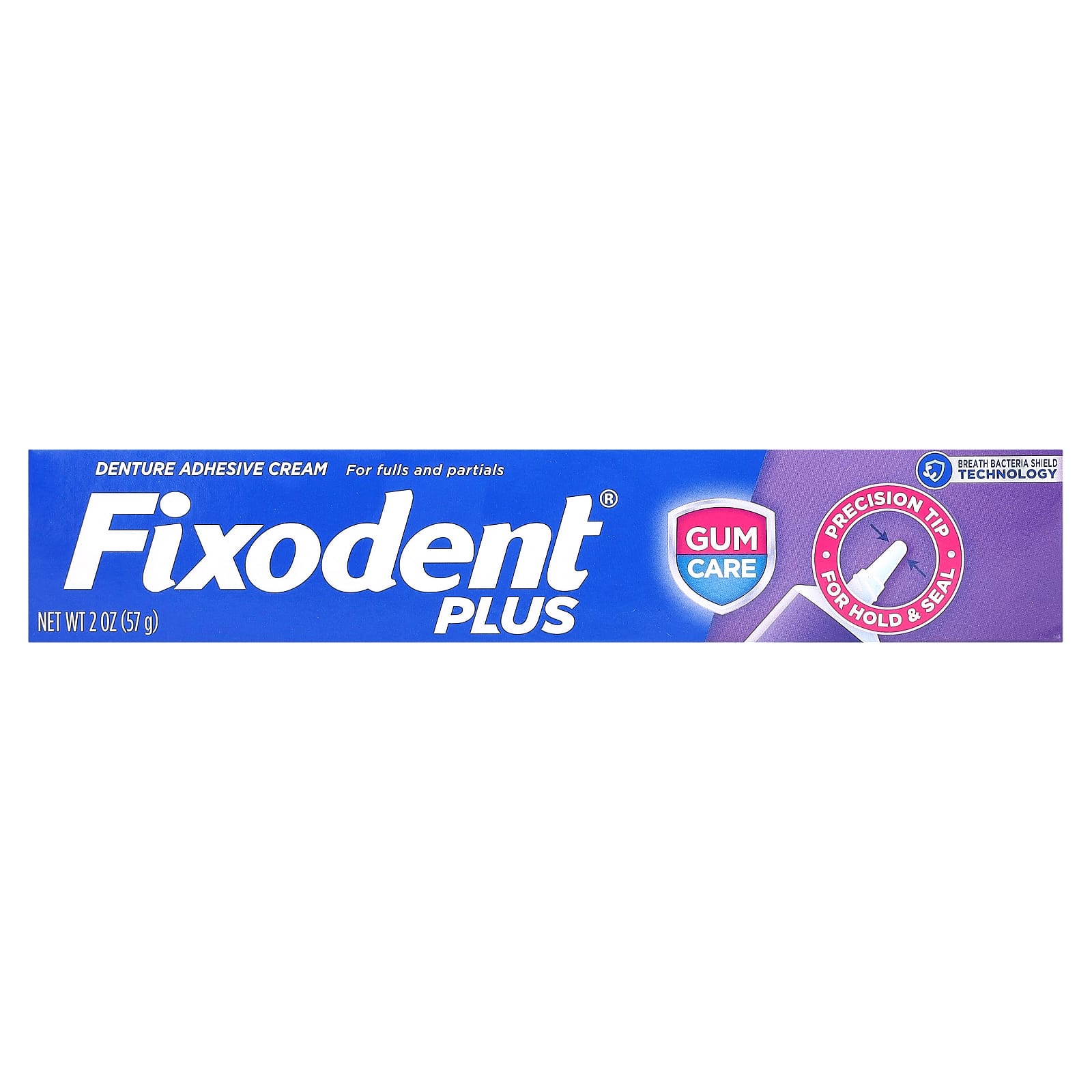 Fixodent, Plus, крем для фиксации протезов, 57 г (2 унции)
