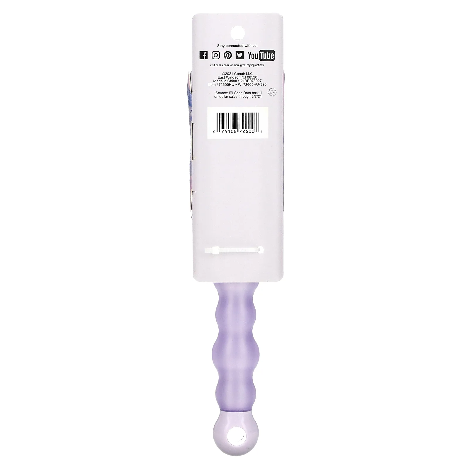 Conair, Продуваемая расческа для укладки Gel Grips с удобной гелевой ручкой, 1 шт.