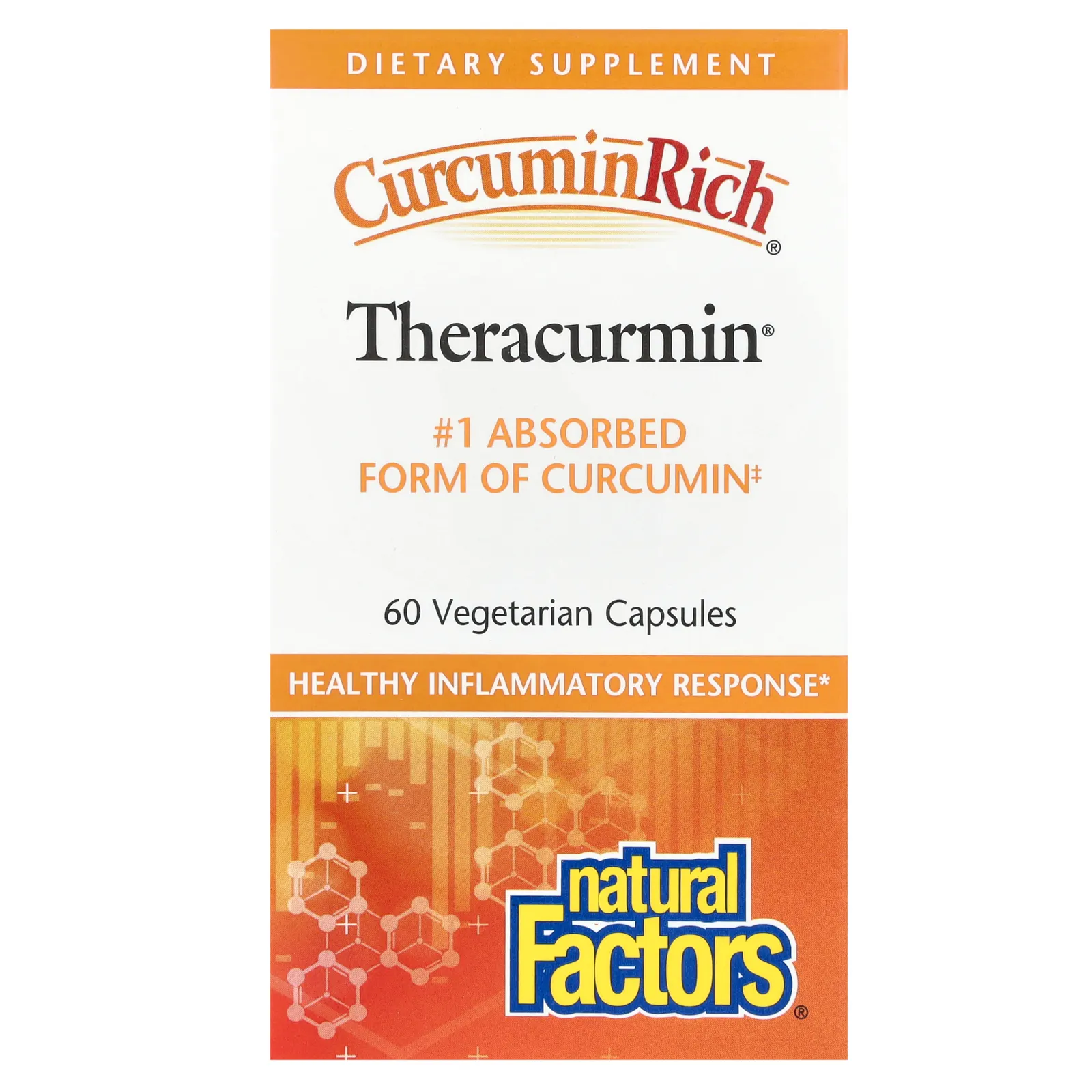Natural Factors, CurcuminRich, Theracurmin, куркумин, 60 вегетарианских капсул