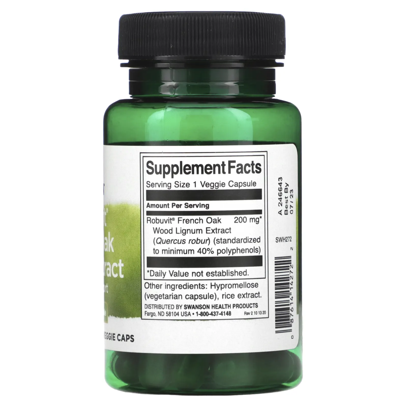 Swanson, Экстракт древесины французского дуба Robuvit, 200 мг, 30 вегетарианских капсул