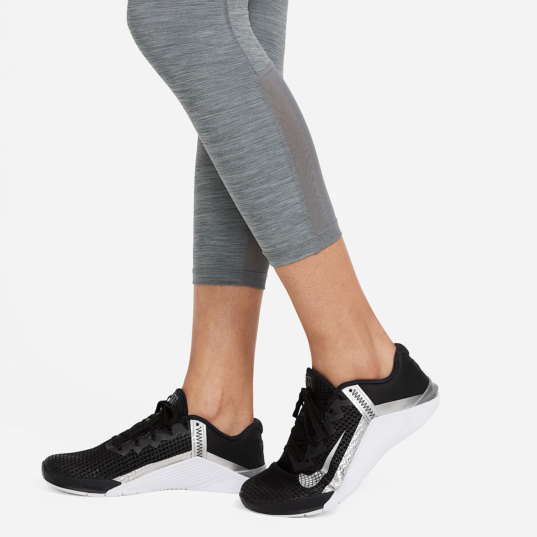Nike Pro Women's Mid-Rise Crop Mesh-Panel Leggings