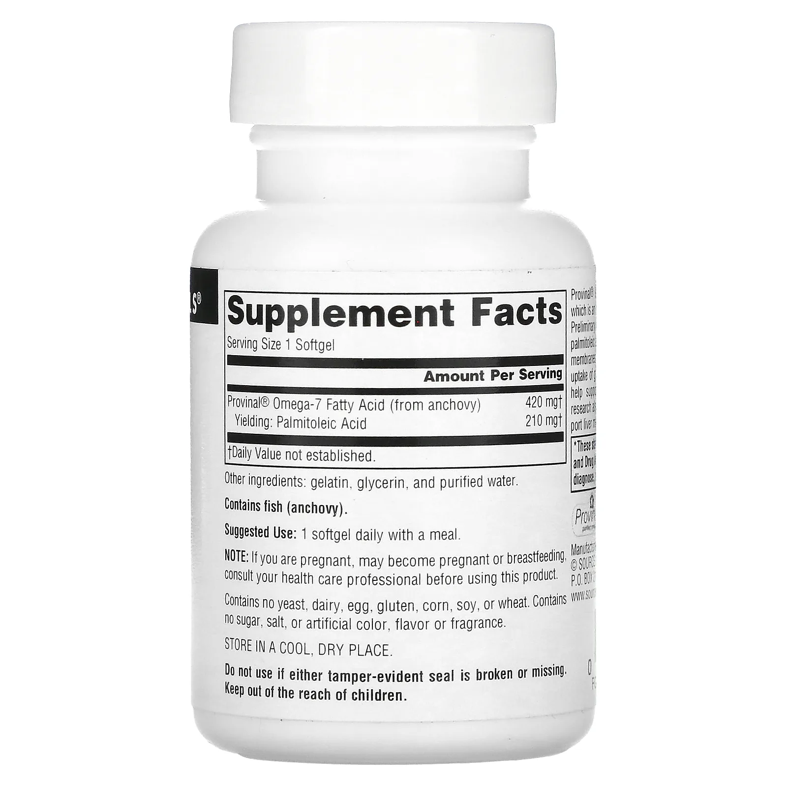 Source Naturals, Provinal омега-7, 30 капсул