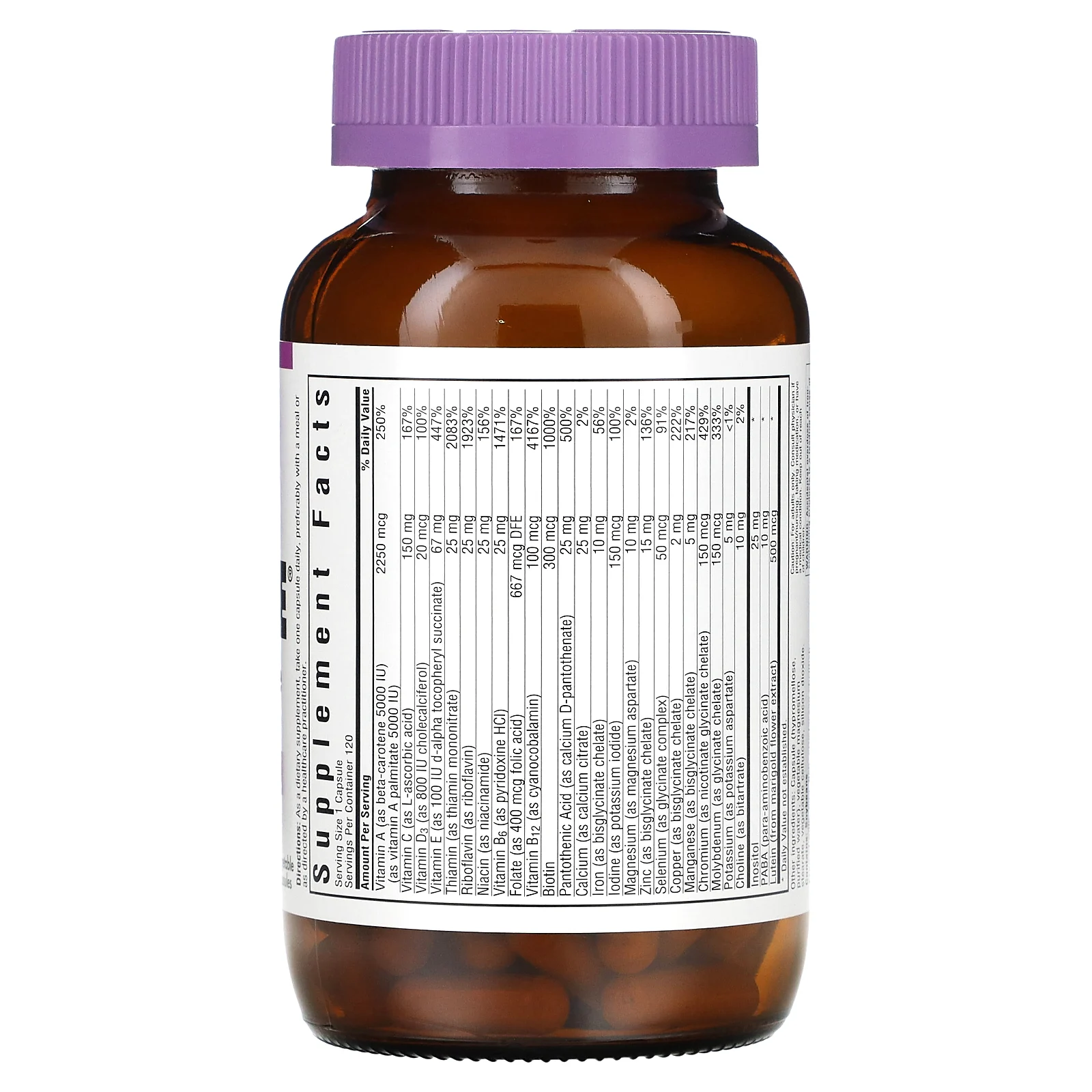 Bluebonnet Nutrition, Мультивитамины Multi One, для ежедневного употребления, 120 растительных капсул