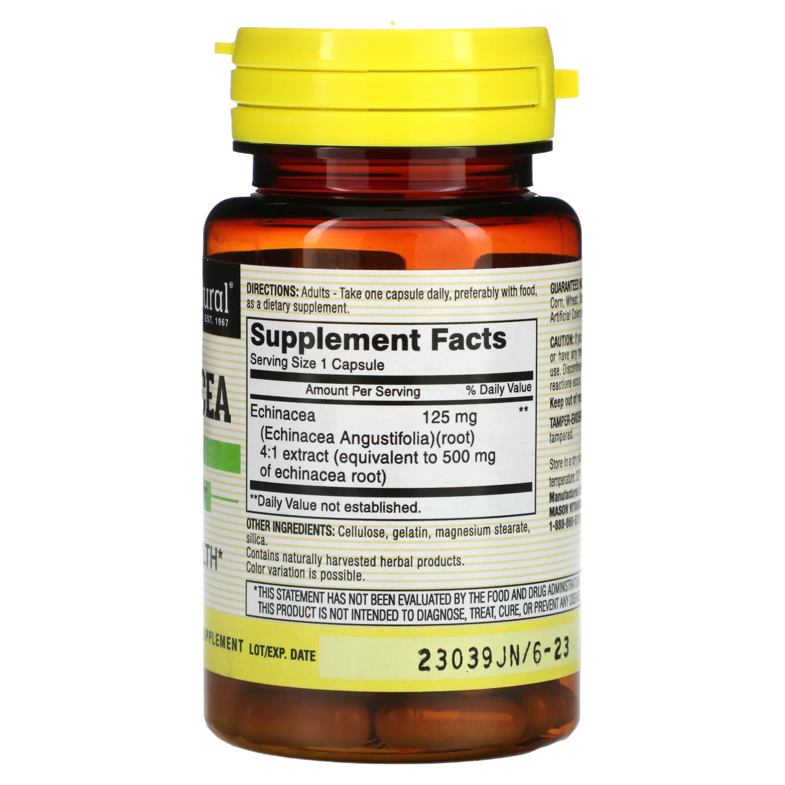 Mason Natural, Экстракт эхинацеи (цельных растений), 60 капсул