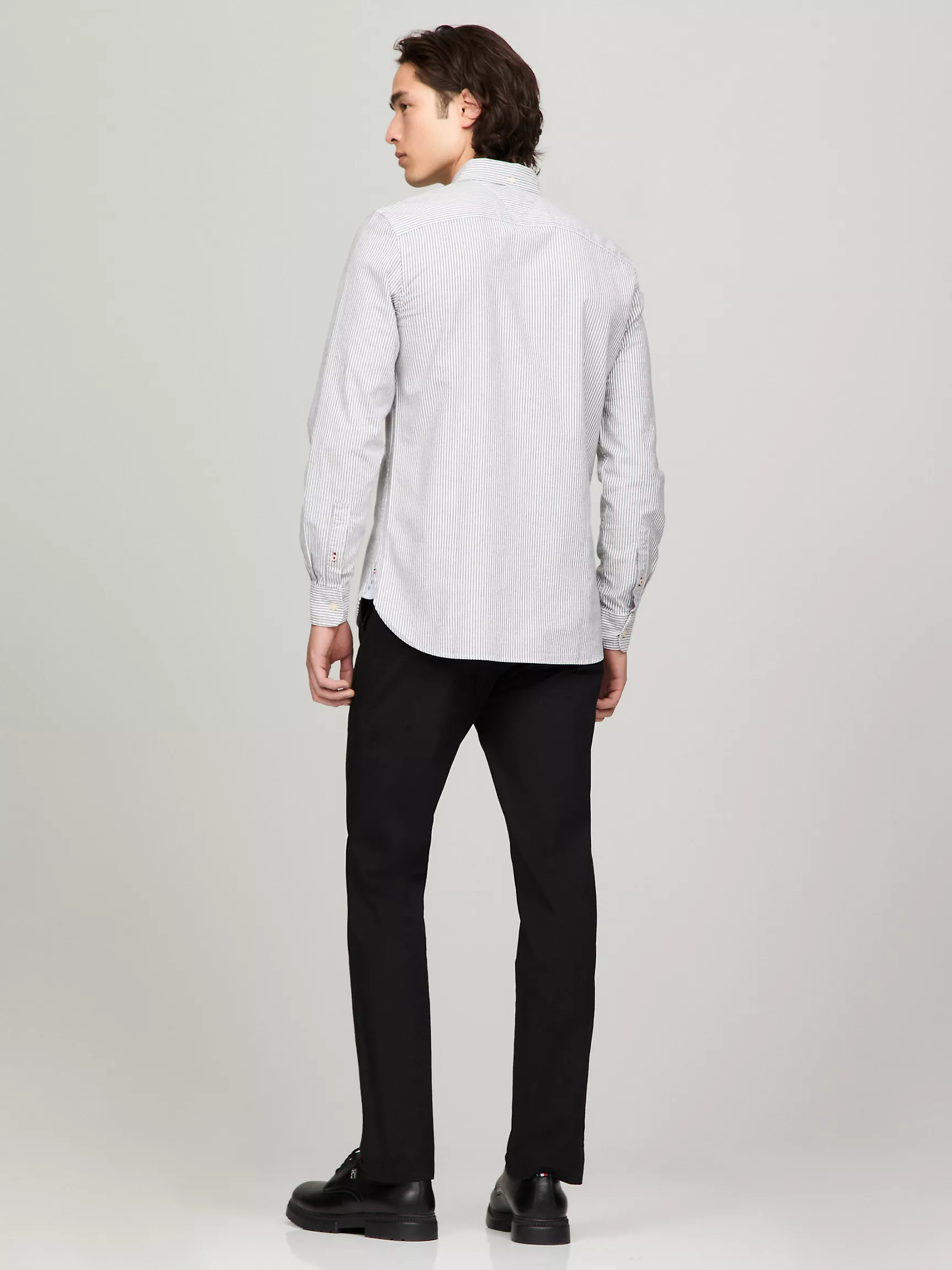 Мужская рубашка Tommy Hilfiger, Полосатая эластичная рубашка из оксфорда стандартного кроя