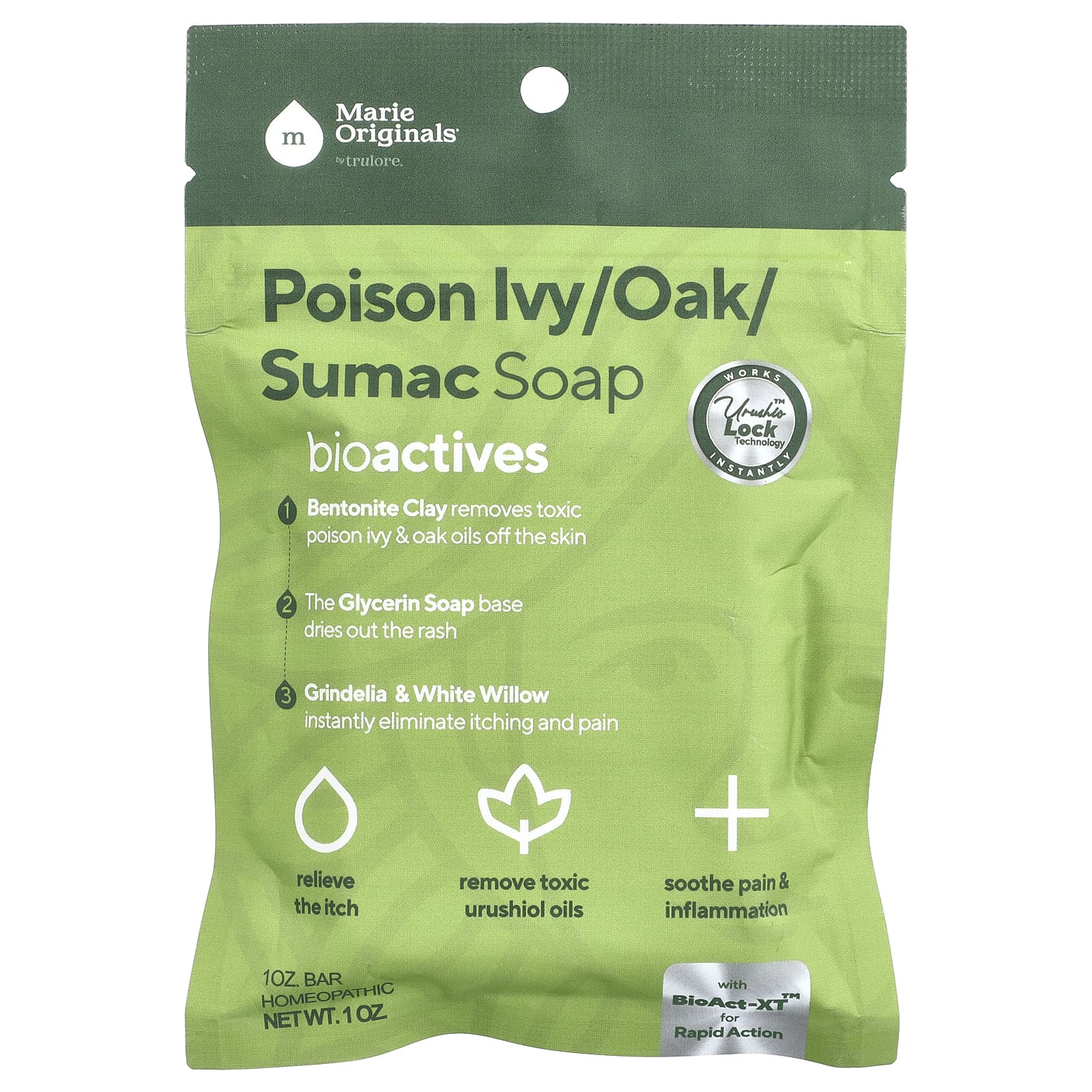 Marie Originals, Кусковое мыло с ядовитым плющом, дубом и сумахом, 1 унция