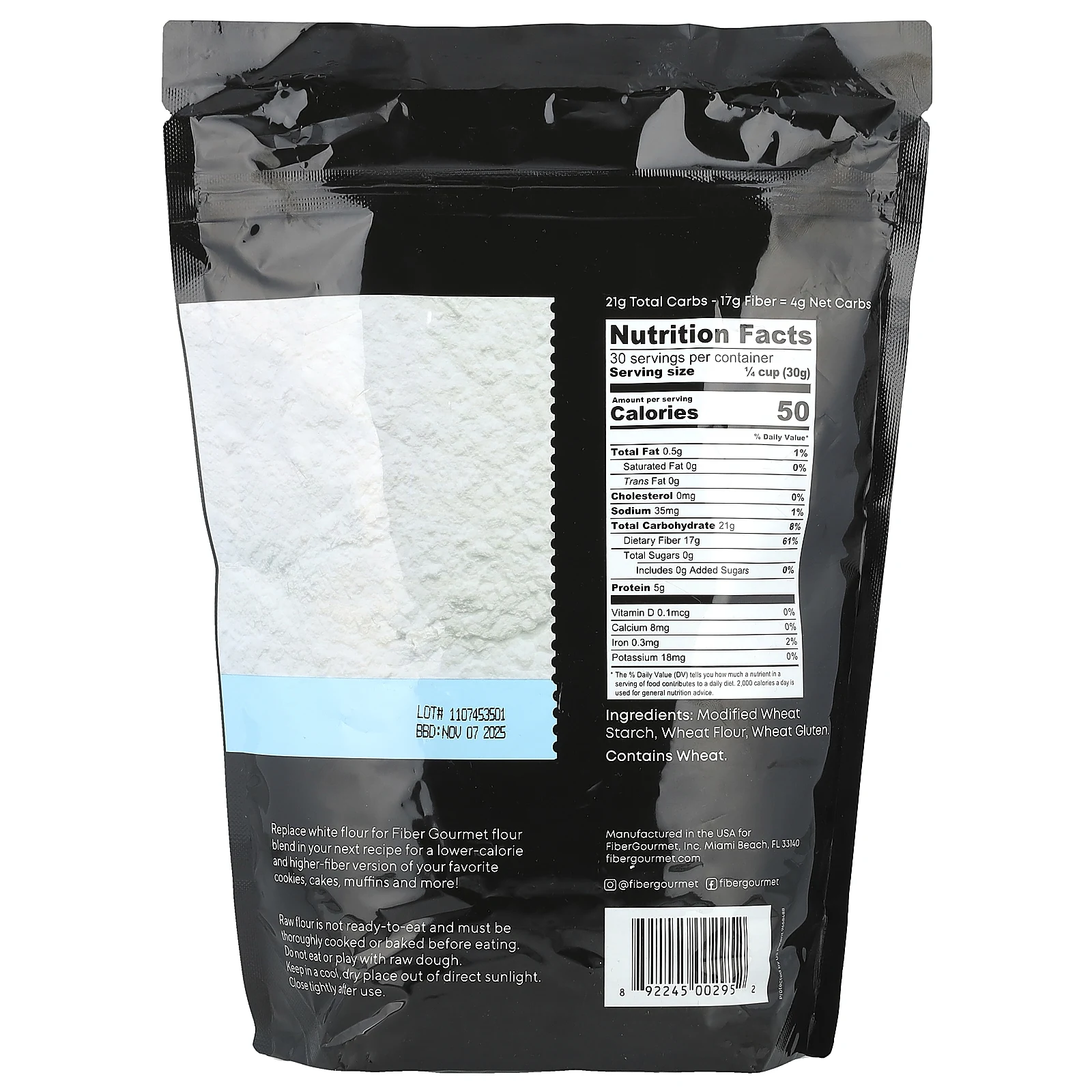 Fiber Gourmet, Мука, 907 г (32 унции)