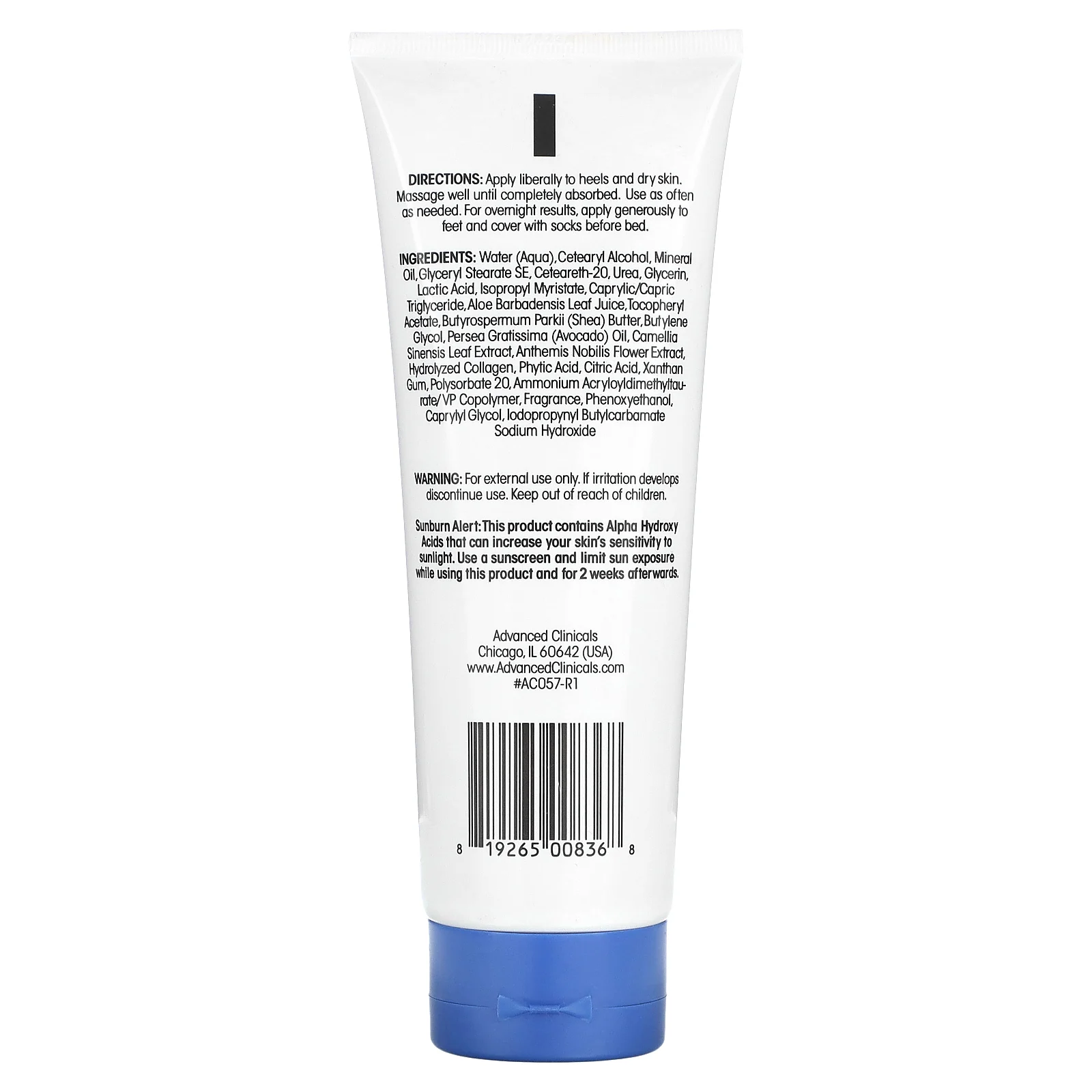 Advanced Clinicals, Cracked Heel, крем от шероховатых пятен, 237 мл (8 жидк. Унций)