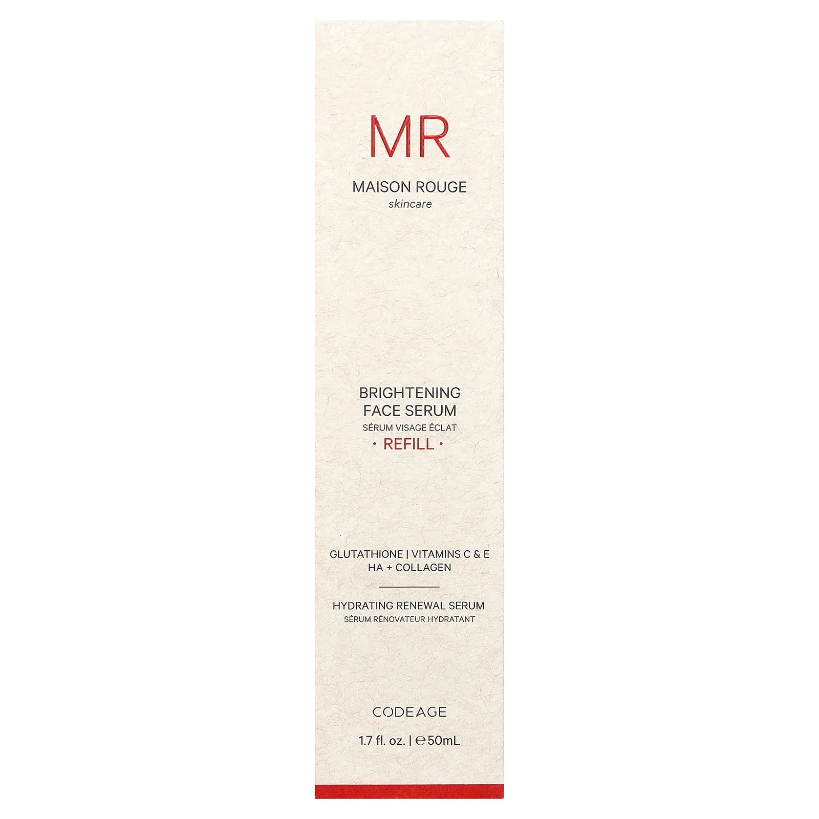 Codeage, Maison Rouge Skincare, осветляющая сыворотка для лица, запасной блок, 50 мл (1,7 жидк. унции)
