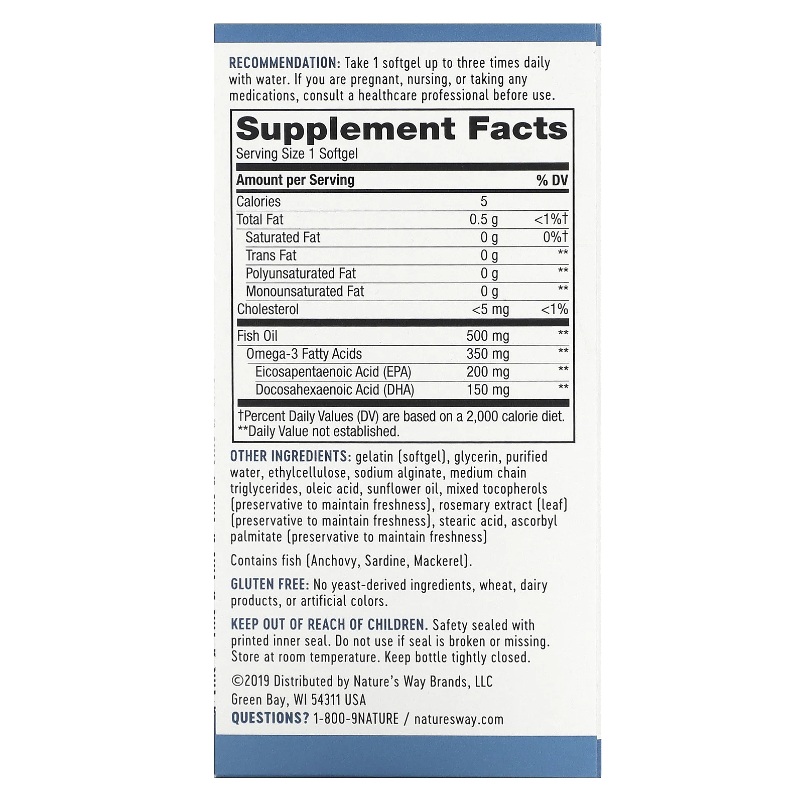 Nature's Way, Super Fisol, рыбий жир, 180 мягких таблеток