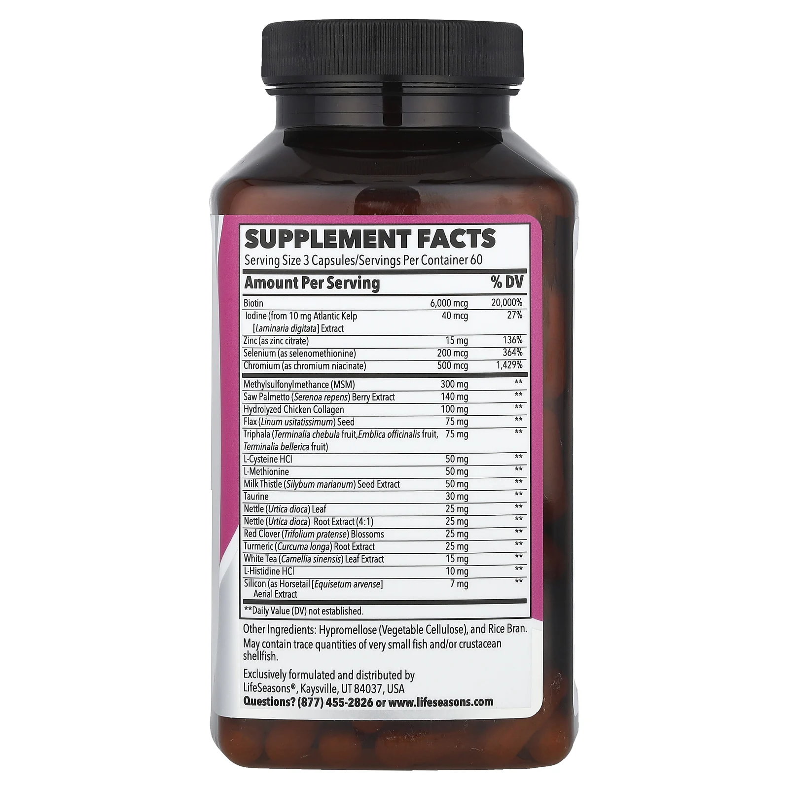 LifeSeasons, Beau-T, для волос, кожи и ногтей, 180 капсул