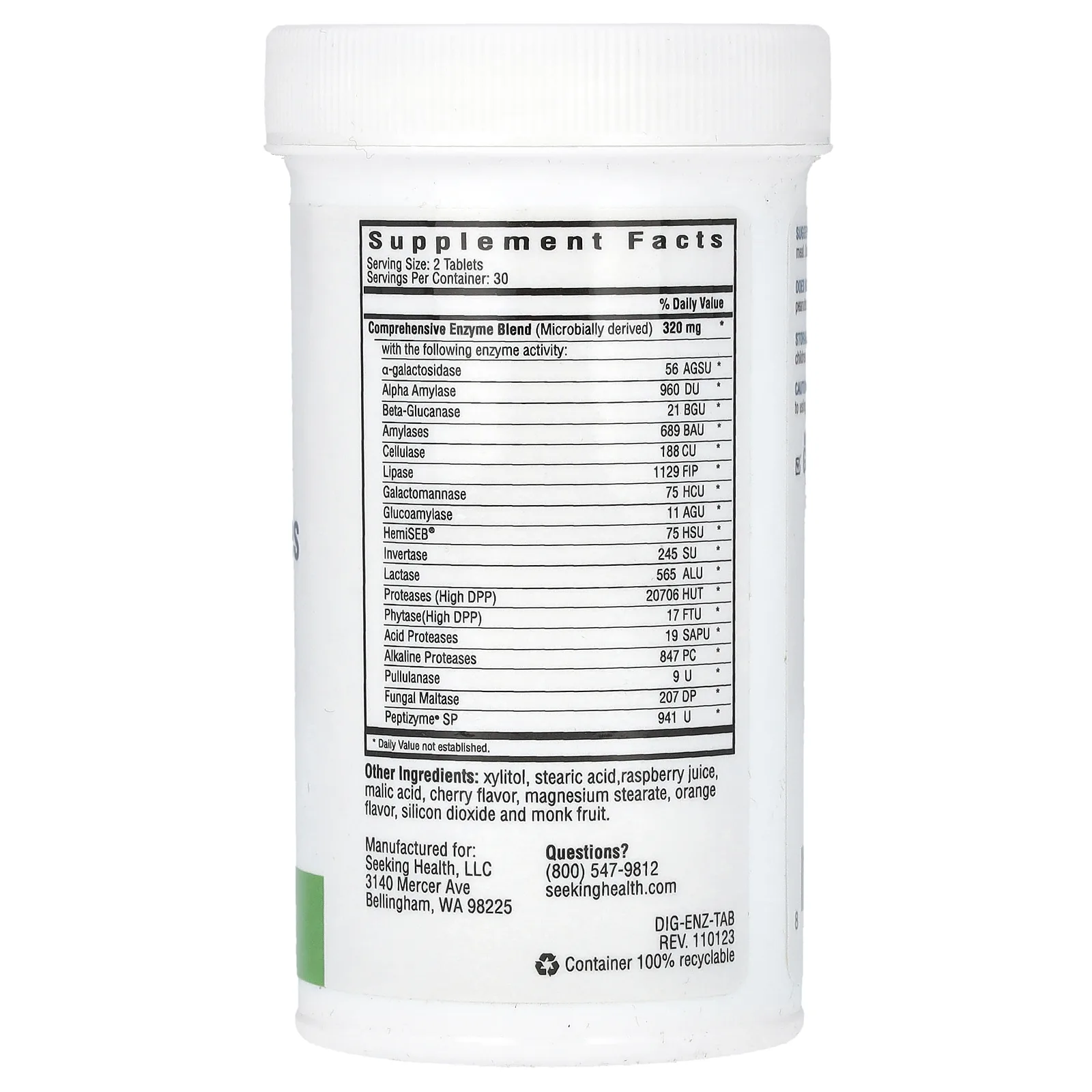 Seeking Health, жевательные таблетки с пищеварительными ферментами, 60 жевательных таблеток