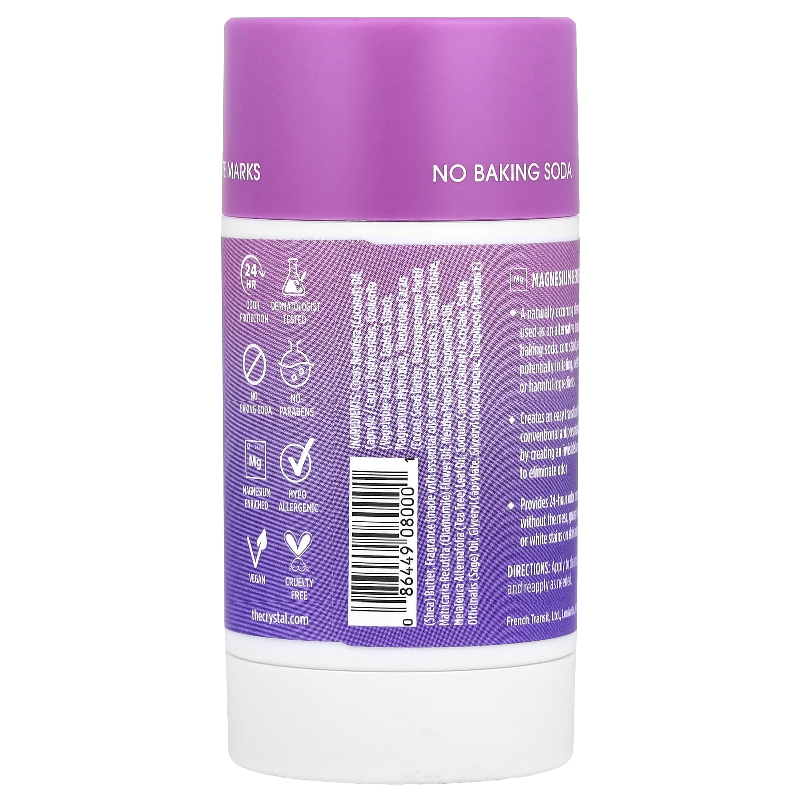 CRYSTAL, Обогащенный магнием дезодорант, лаванда и розмарин, 70 г (2,5 унции)