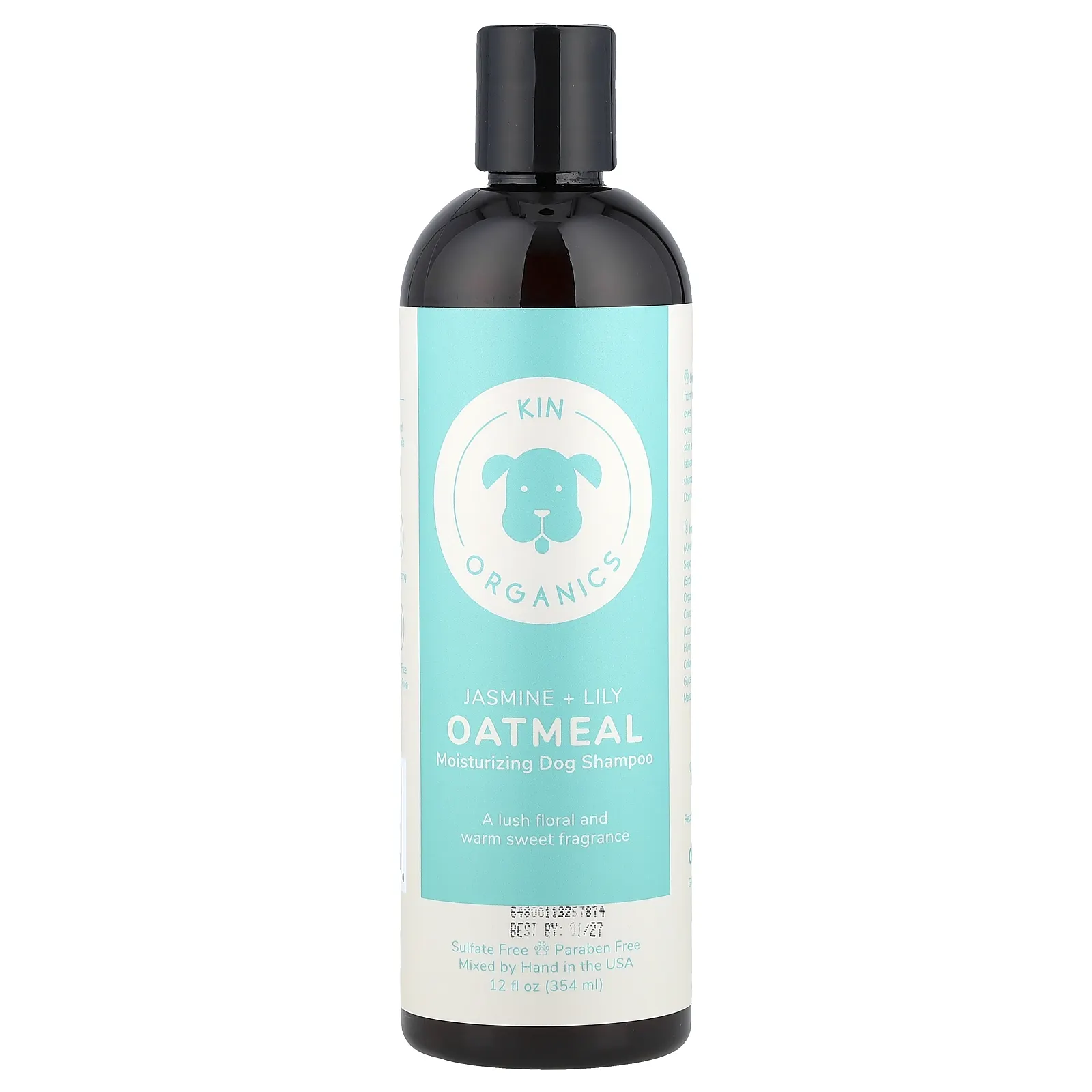 Kin+Kind, увлажняющий шампунь для собак с органической овсянкой, жасмин и лилия, 354 мл (12 жидк. унций)