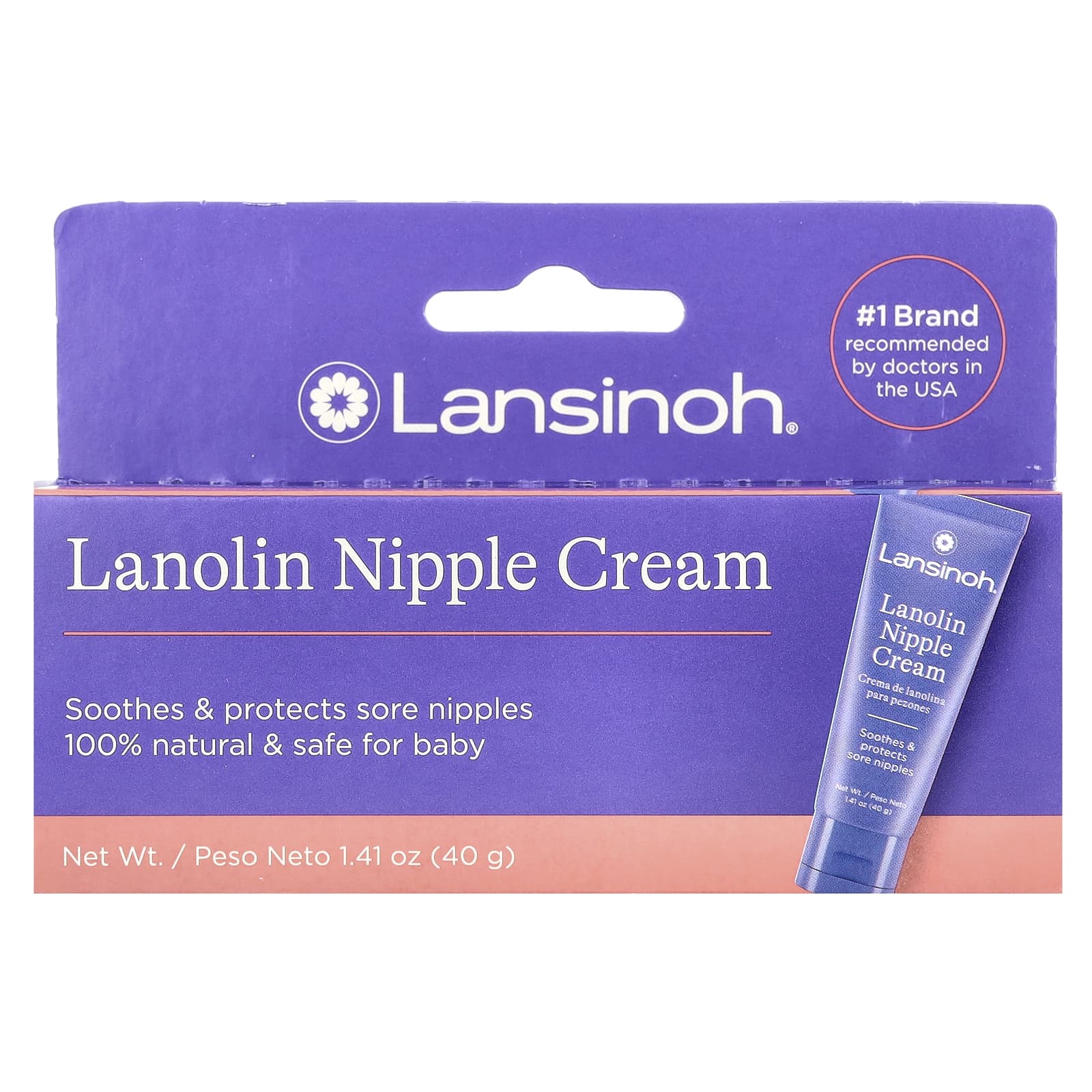 Lansinoh, крем для сосков с ланолином, 40 г (1,41 унции)