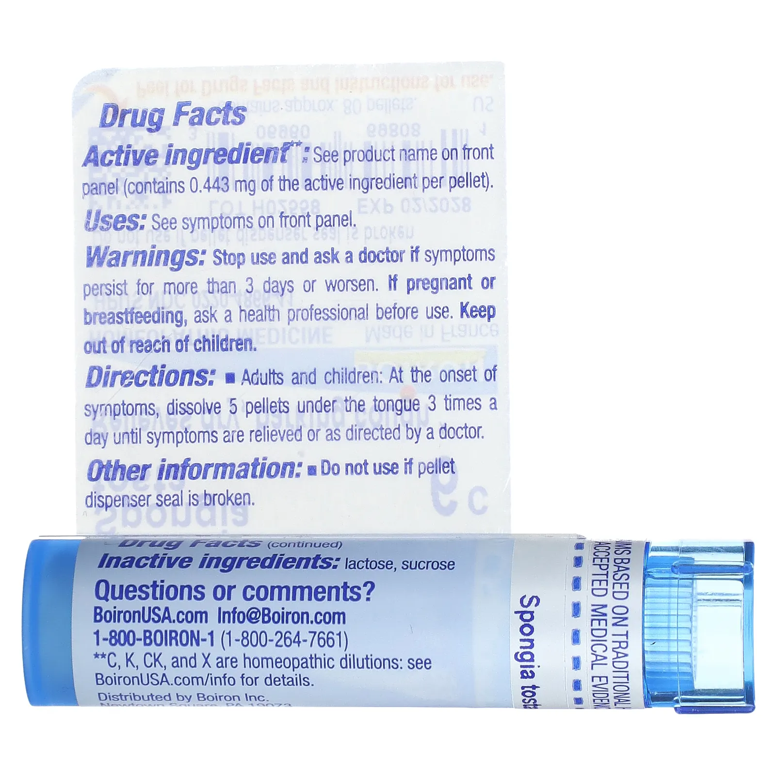 Boiron, Спонгия тоста, 6C, прибл. 80 гранул