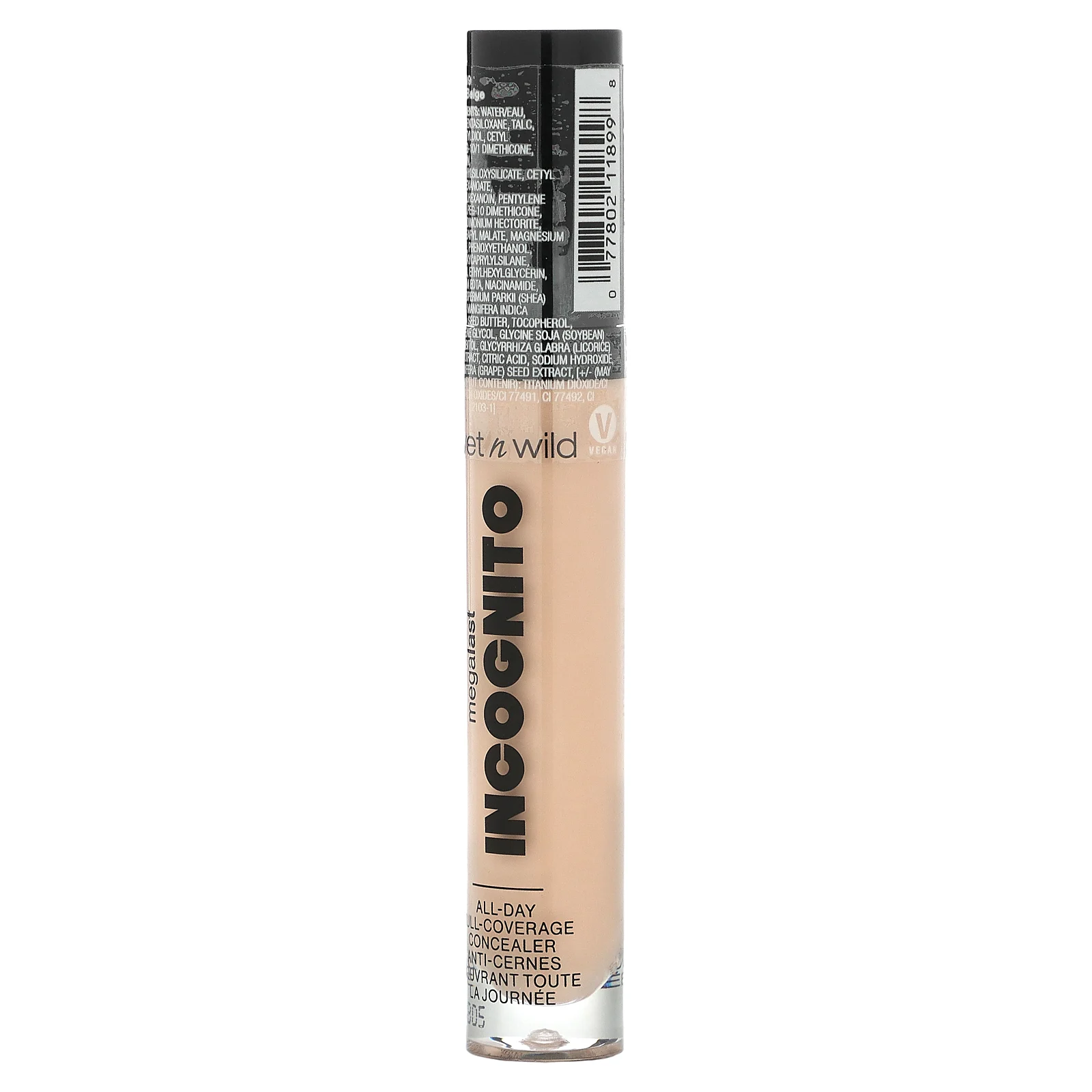 wet n wild, MegaLast Incognito, консилер для полного покрытия на весь день, светло-бежевый, 5,5 мл (0,18 жидк. Унции)