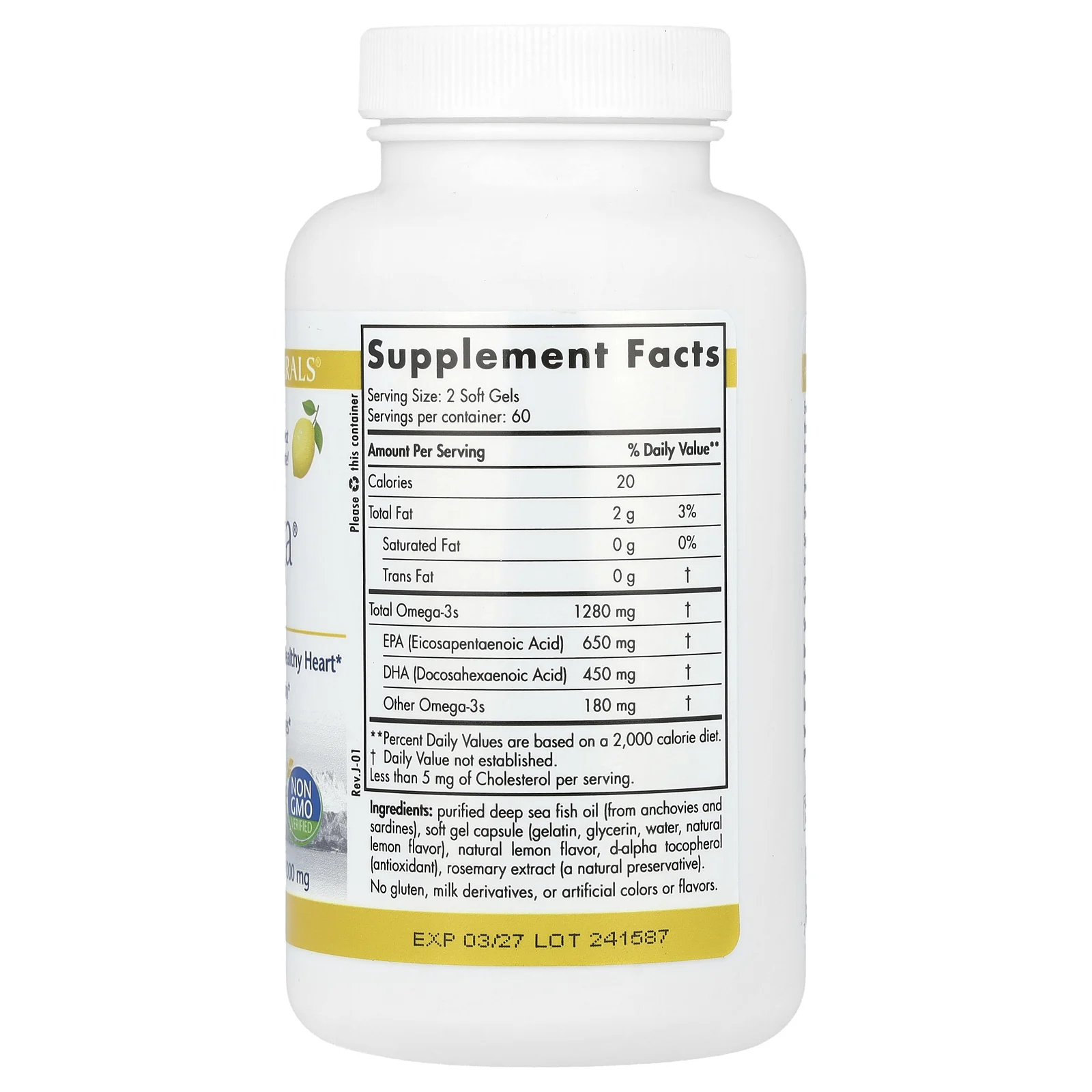 Nordic Naturals, ProOmega, лимон, 1000 мг, 120 мягких таблеток