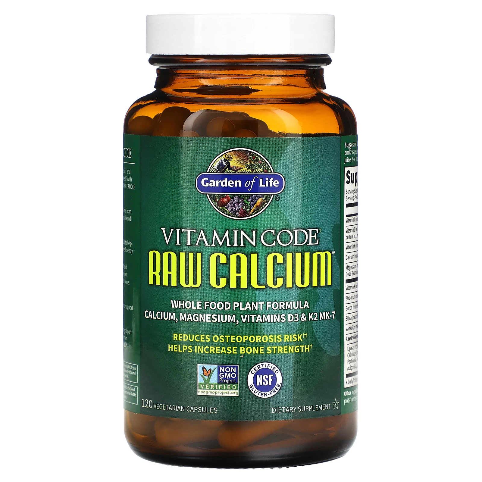 Garden of Life, Vitamin Code, кальций RAW, 120 вегетарианских капсул